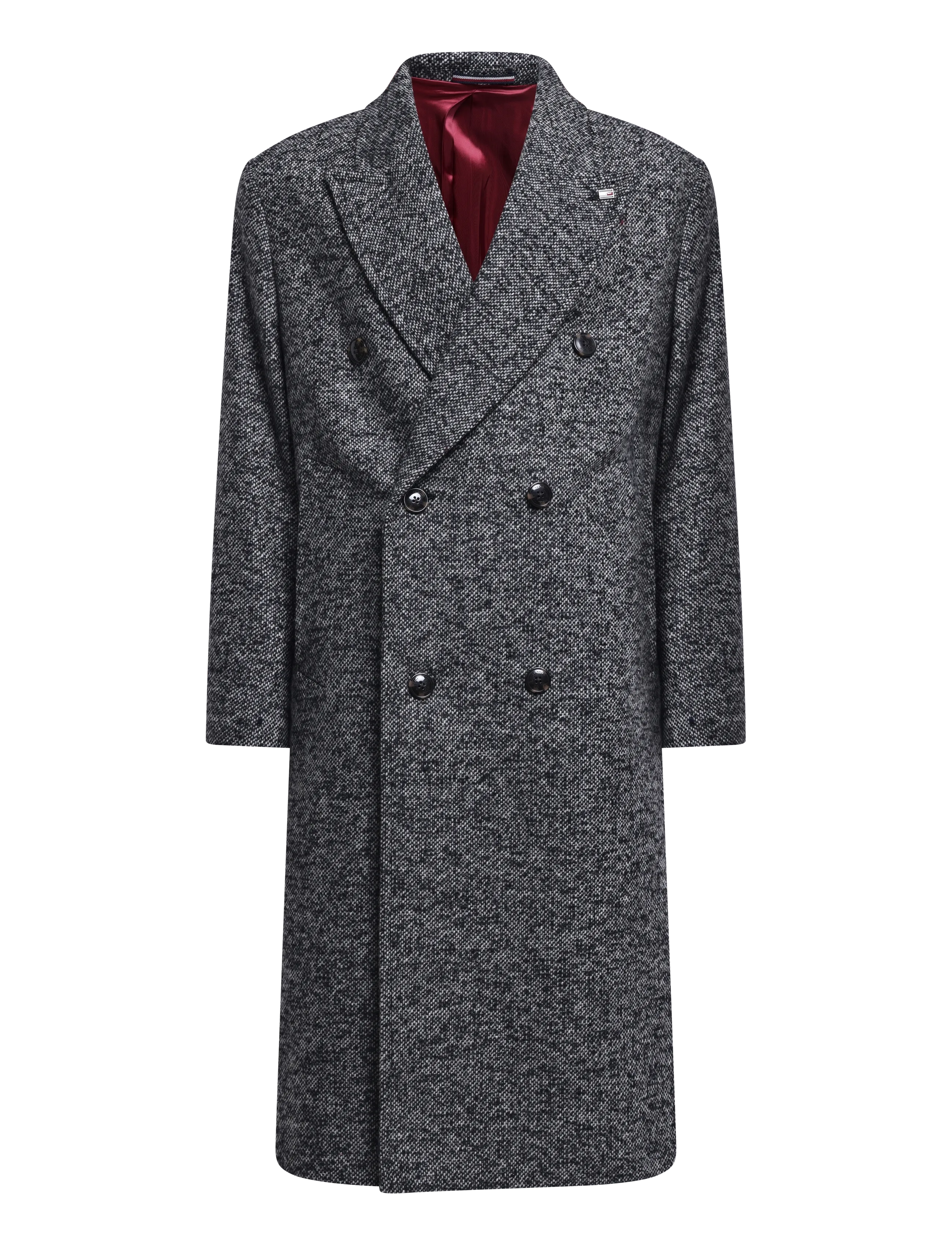 Tommy Hilfiger - NY DONEGAL LONG COAT - winterjacken - black   white donegal - 1