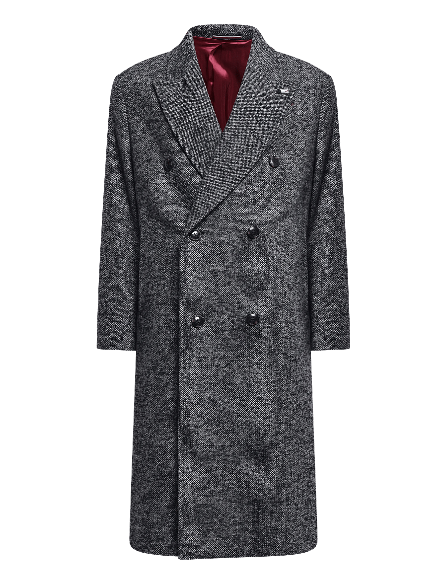 Tommy Hilfiger - NY DONEGAL LONG COAT - winterjacken - black white donegal - 1