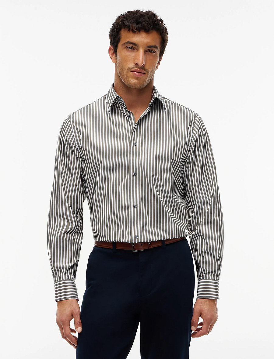 Tommy Hilfiger - NY BOLD STRIPE SHIRT - triibulised särgid - ghost fern white - 0