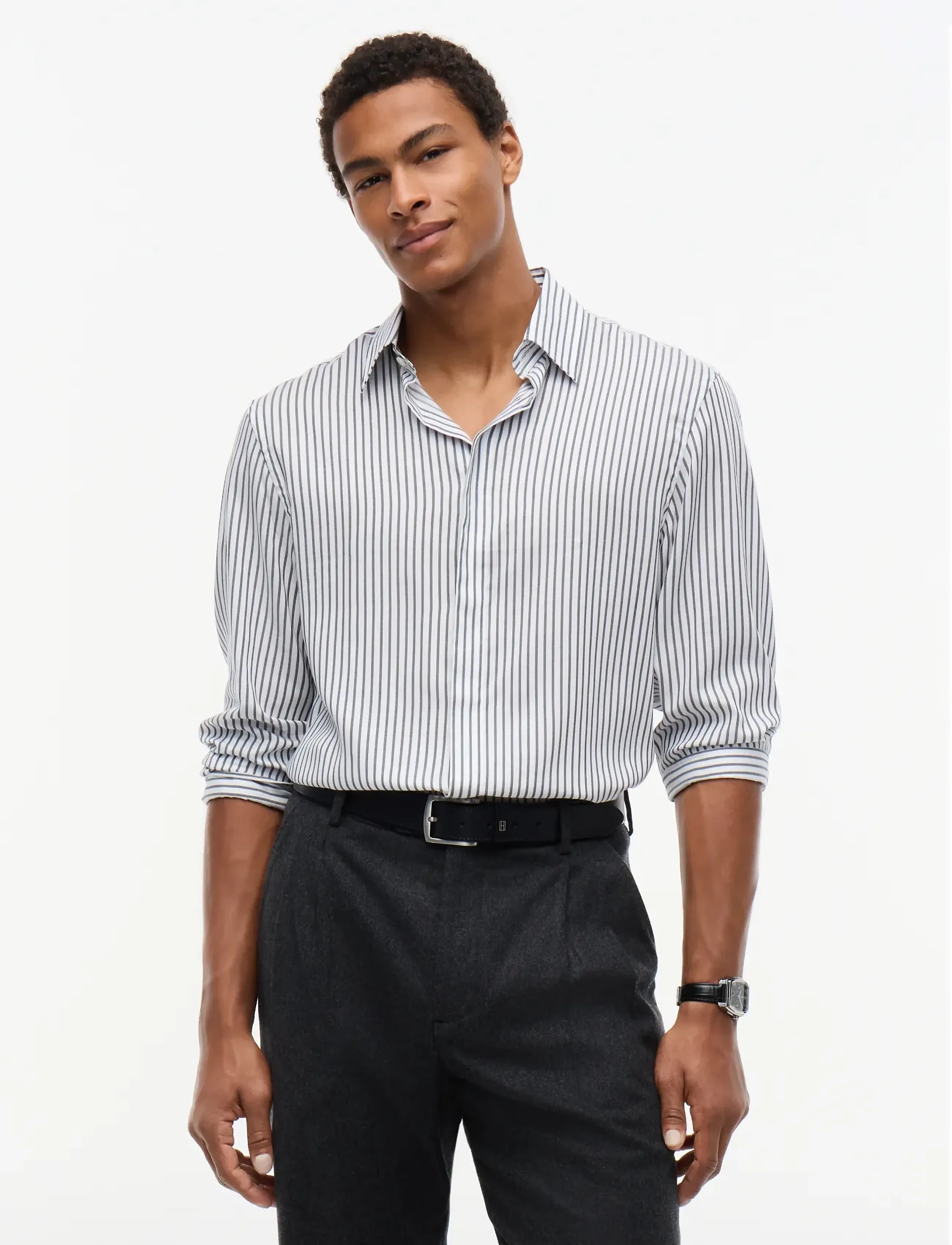 Tommy Hilfiger NY FESTIVE SILK SHIRT - Skjortor - NAVY BLUE   WHITE / white