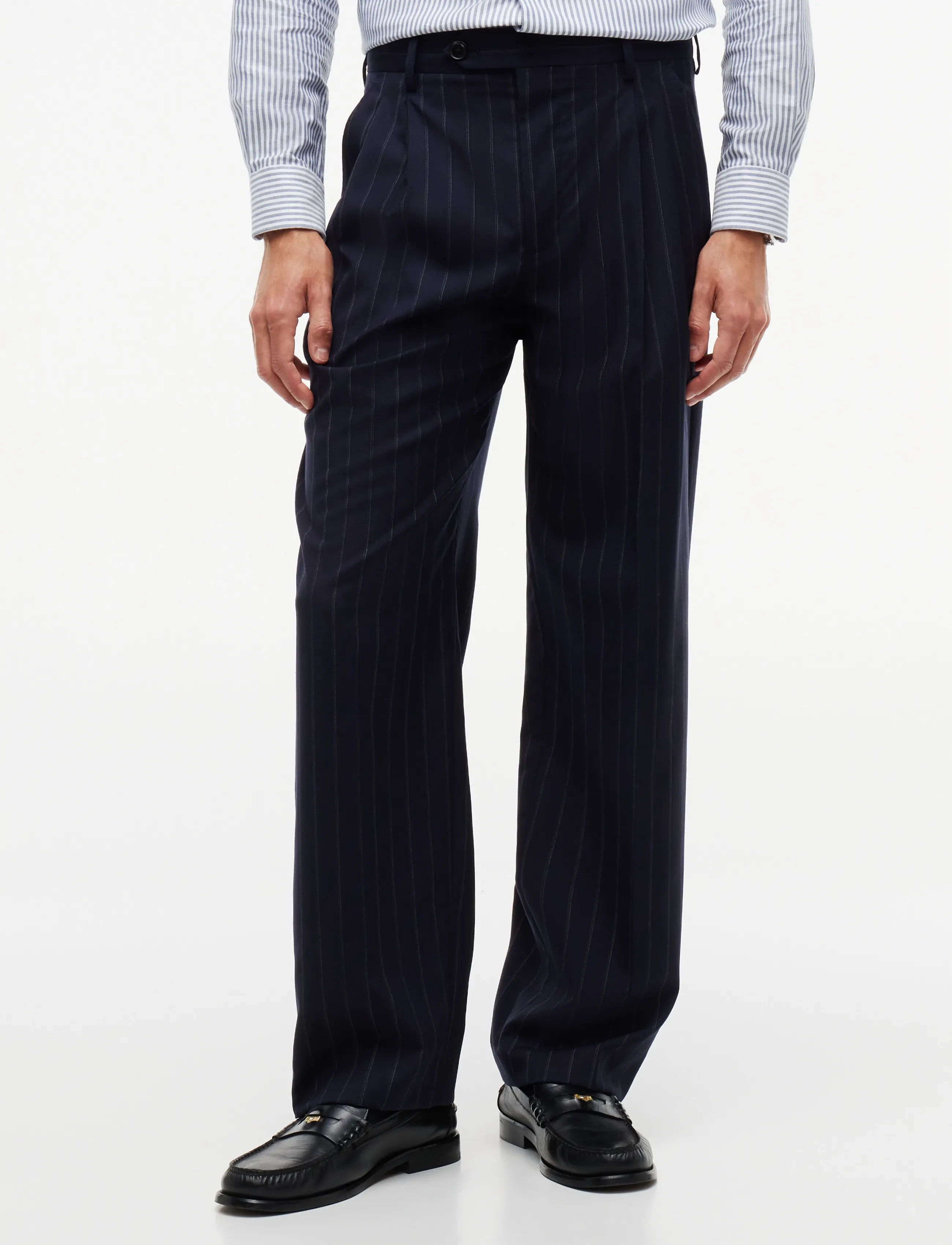 Tommy Hilfiger NY PINSTRIPE PANTS - Kleidung - NAVY BLUE WHITE / navy