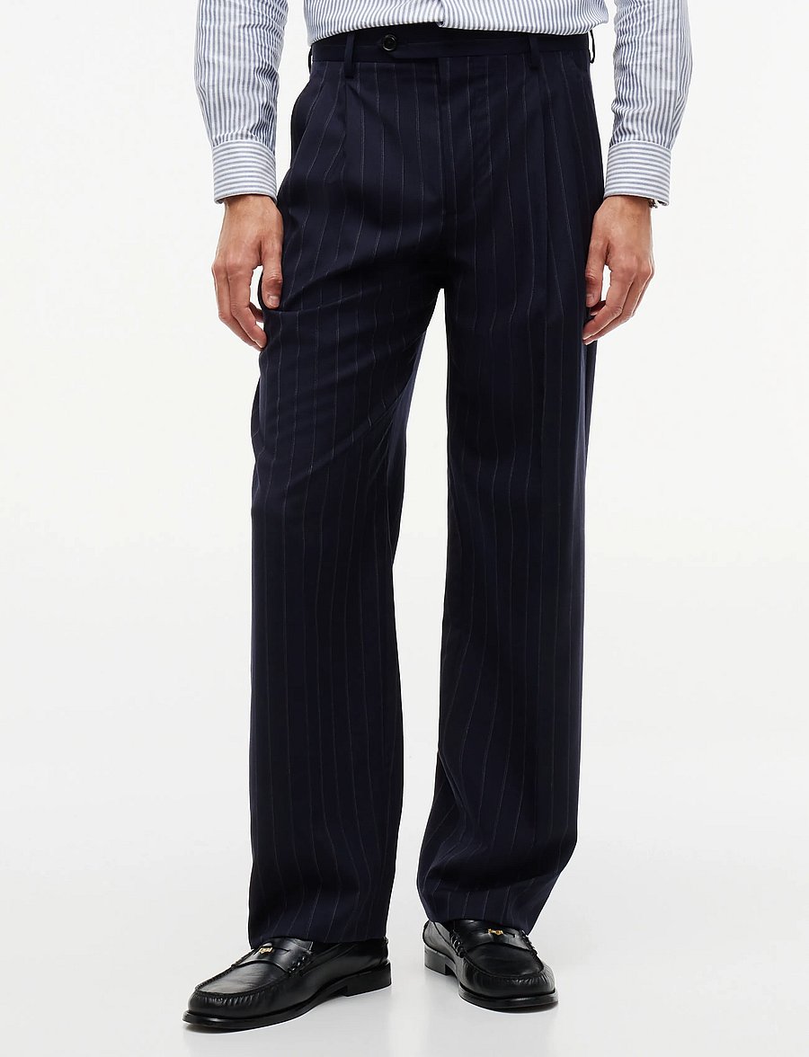 Tommy Hilfiger - NY PINSTRIPE PANTS - navy blue white - 0