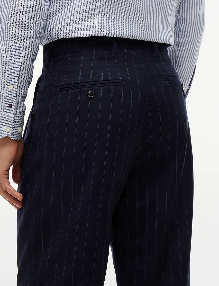 Tommy Hilfiger - NY PINSTRIPE PANTS - navy blue white - 4