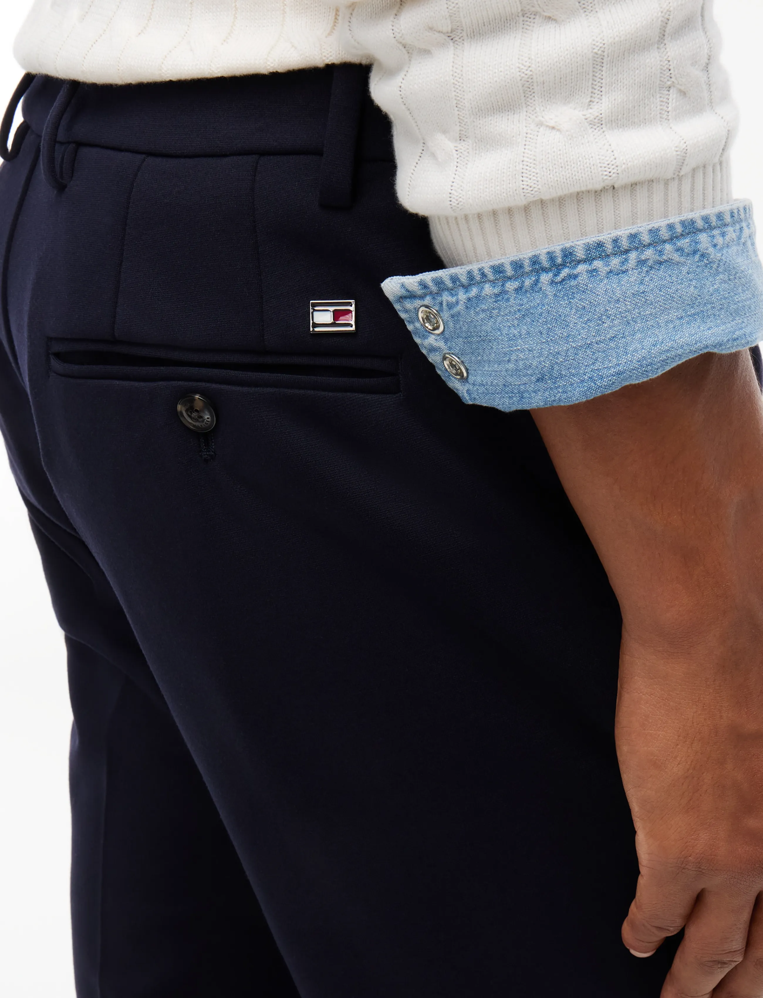 Tommy Hilfiger - NY PUNTO MILANO PANTS - casual byxor - navy blue - 4