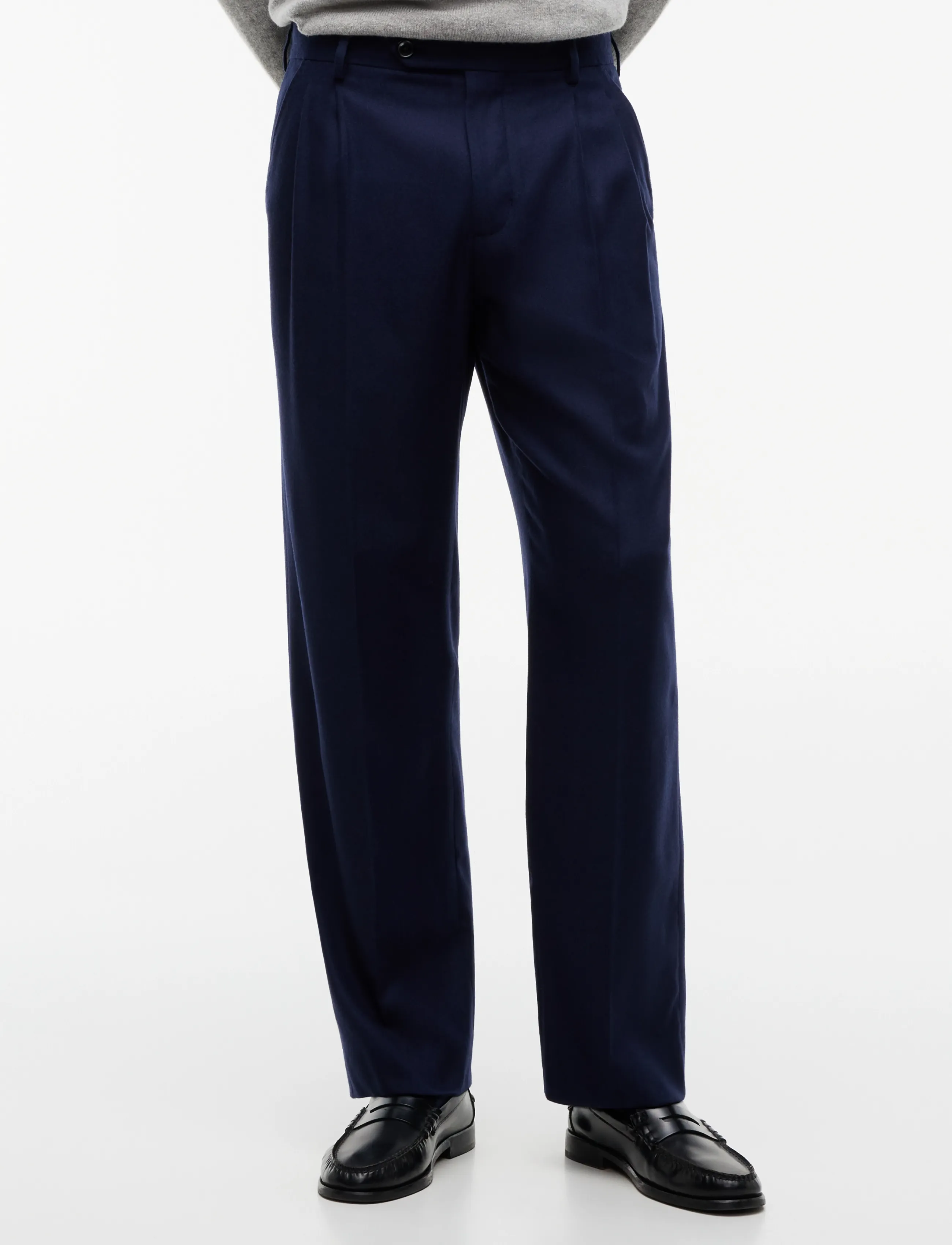 Tommy Hilfiger NY FLANNEL PANTS - Preppy - NAVY BLUE / navy