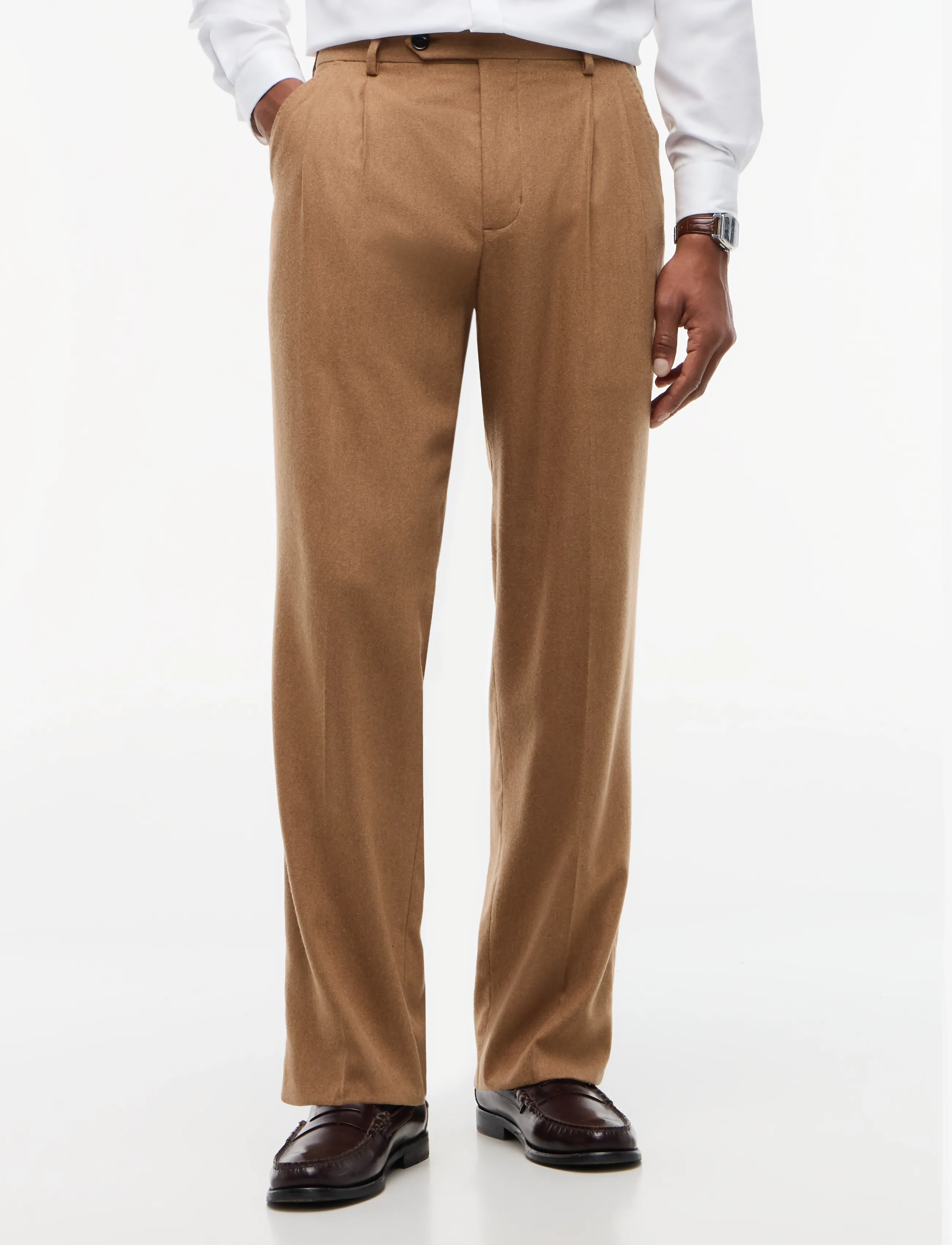 Tommy Hilfiger NY FLANNEL PANTS - Clothing - TIMELESS TAWNY / brown