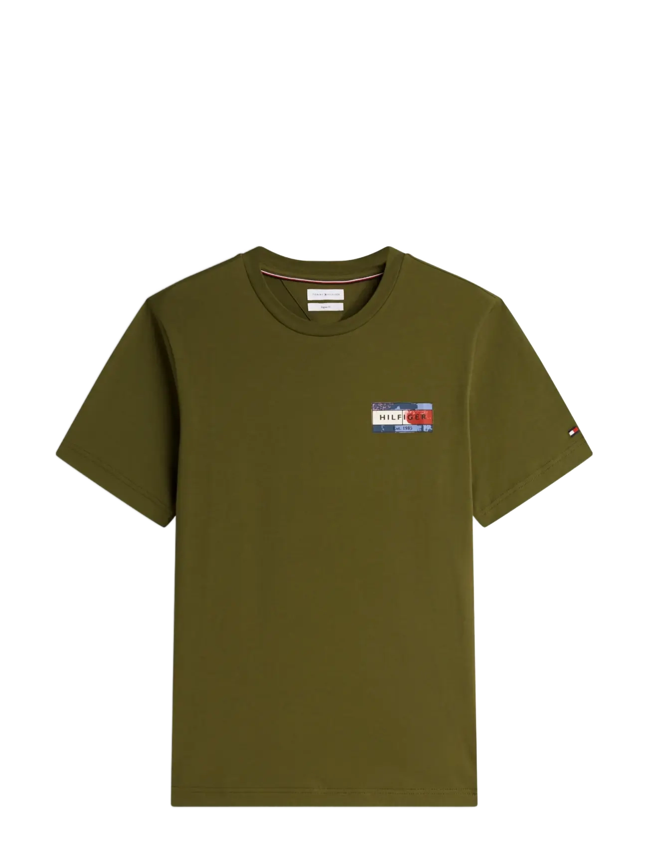 Tommy Hilfiger - BRAND LOVE BACK FLAG GRAPHIC TEE - kortærmede t-shirts - huntsman green - 1