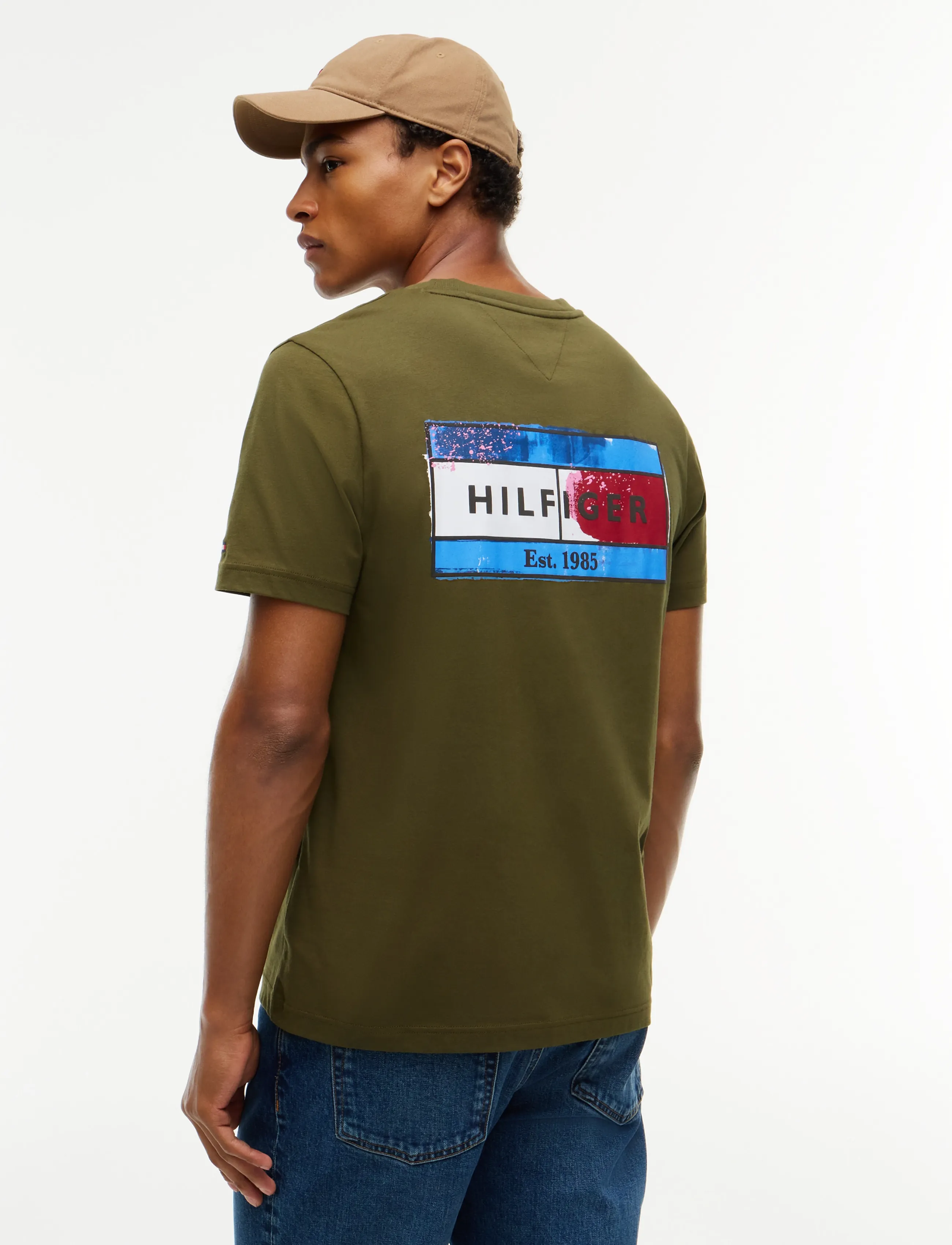 Tommy Hilfiger - BRAND LOVE BACK FLAG GRAPHIC TEE - kortærmede t-shirts - huntsman green - 2