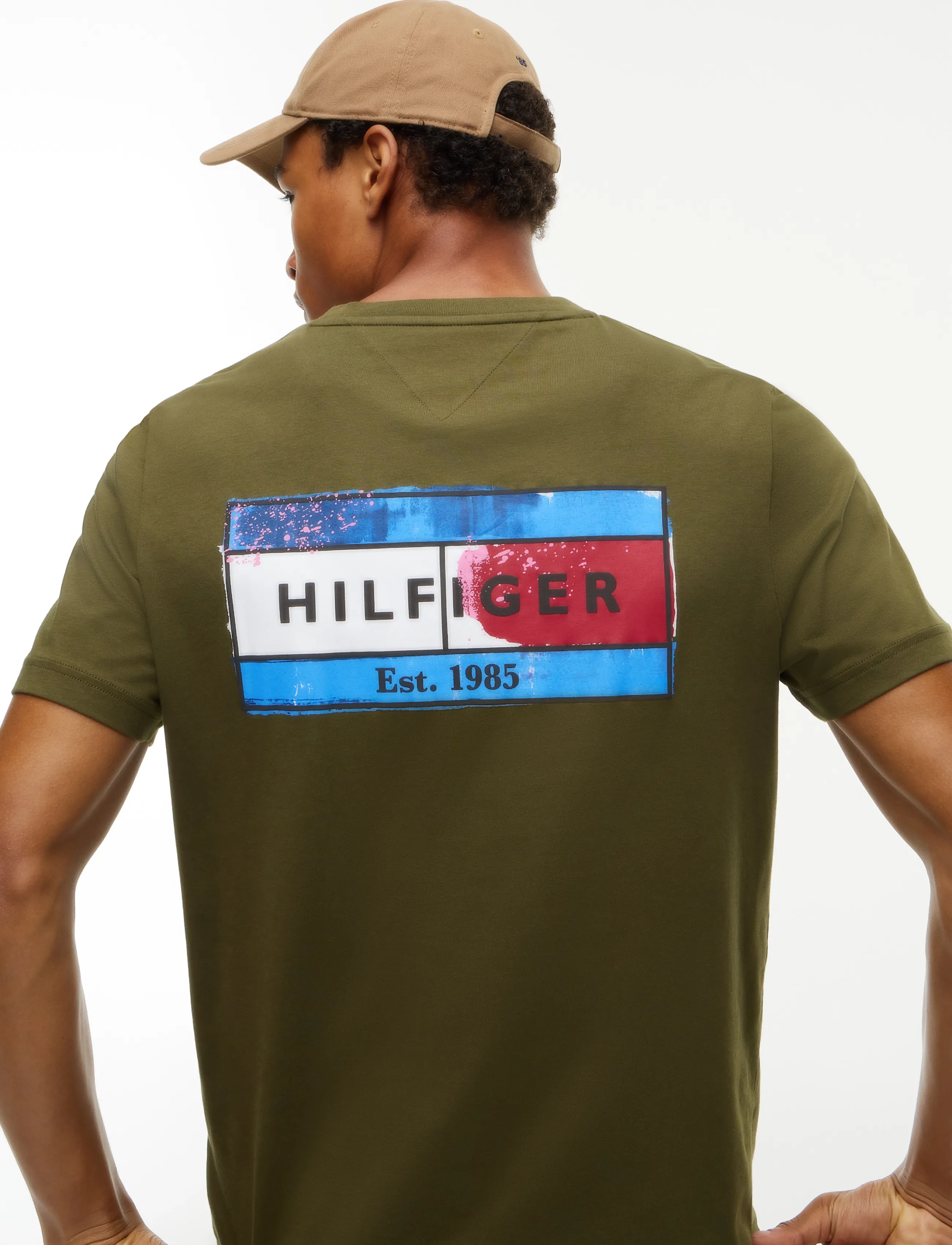 Tommy Hilfiger - BRAND LOVE BACK FLAG GRAPHIC TEE - kortærmede t-shirts - huntsman green - 3