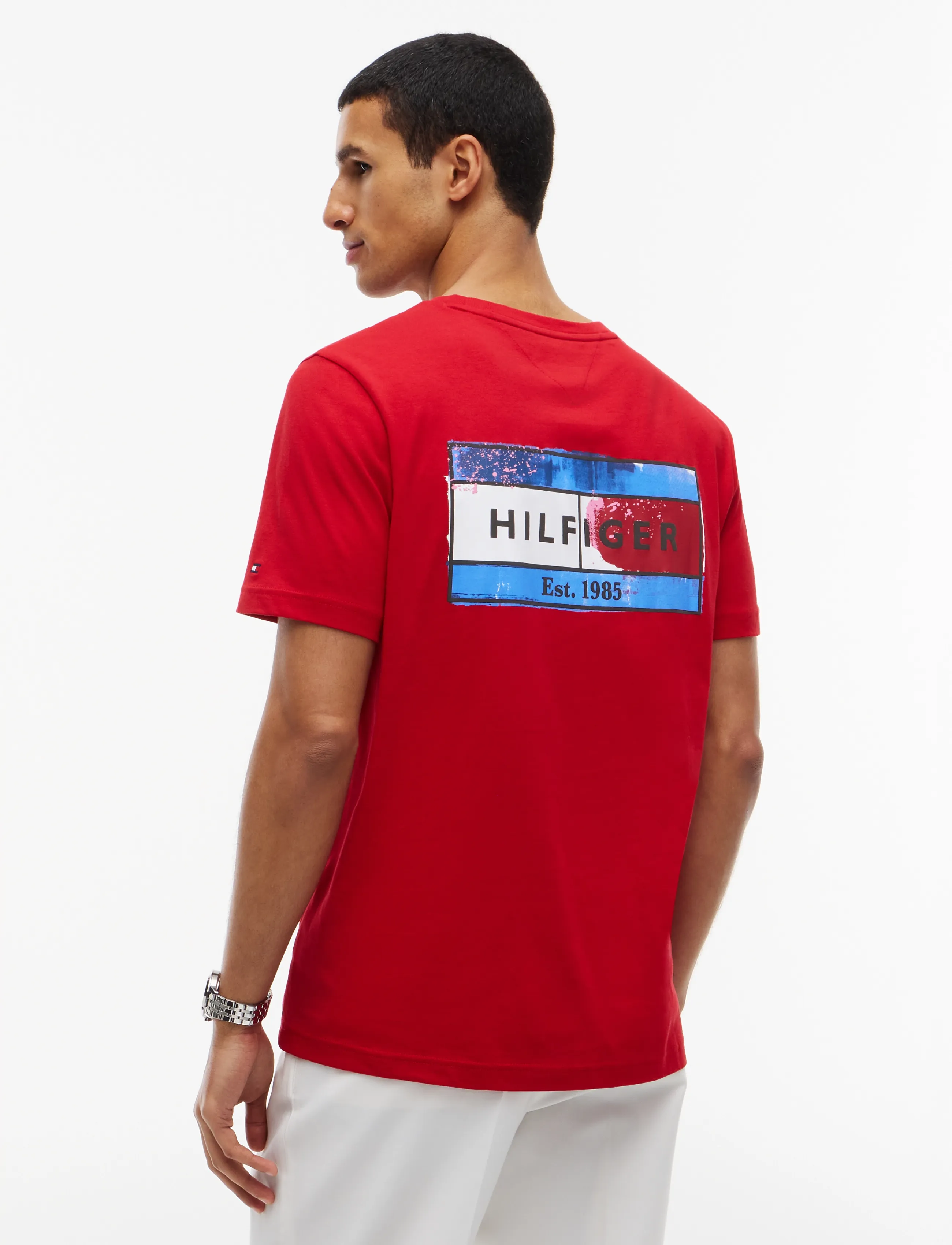 Tommy Hilfiger - BRAND LOVE BACK FLAG GRAPHIC TEE - kortærmede t-shirts - medium red - 2
