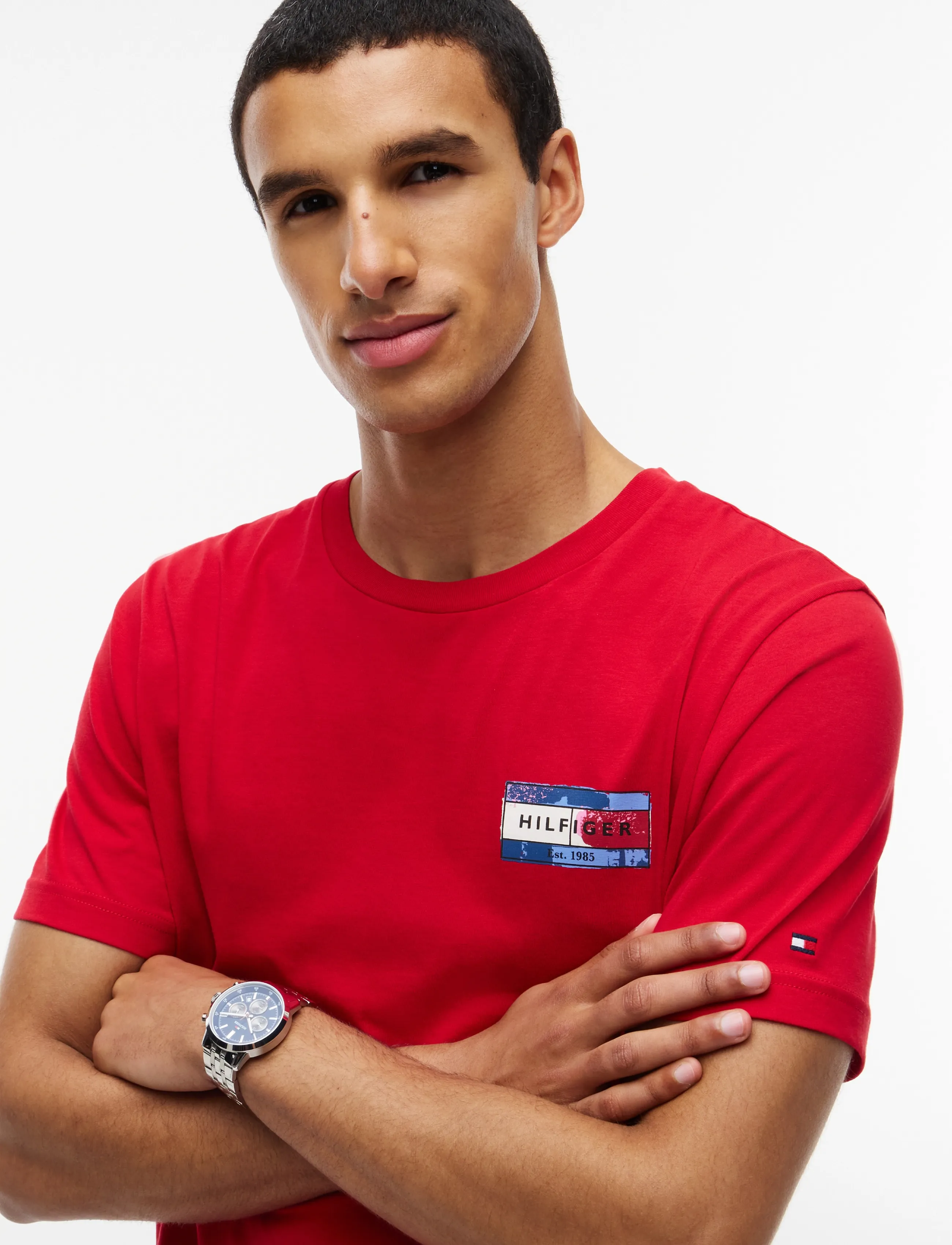 Tommy Hilfiger - BRAND LOVE BACK FLAG GRAPHIC TEE - kortærmede t-shirts - medium red - 3