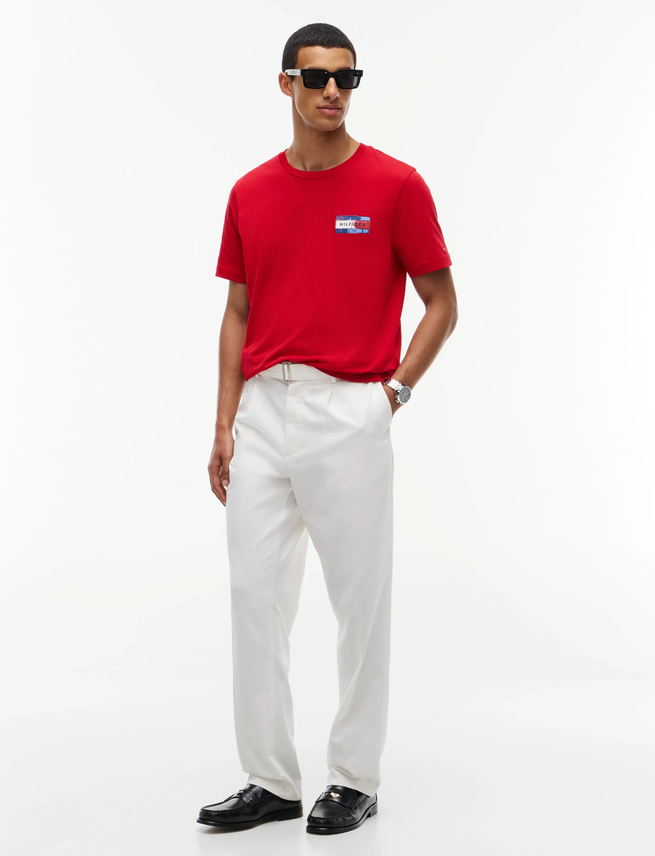 Tommy Hilfiger - BRAND LOVE BACK FLAG GRAPHIC TEE - kortærmede t-shirts - medium red - 4