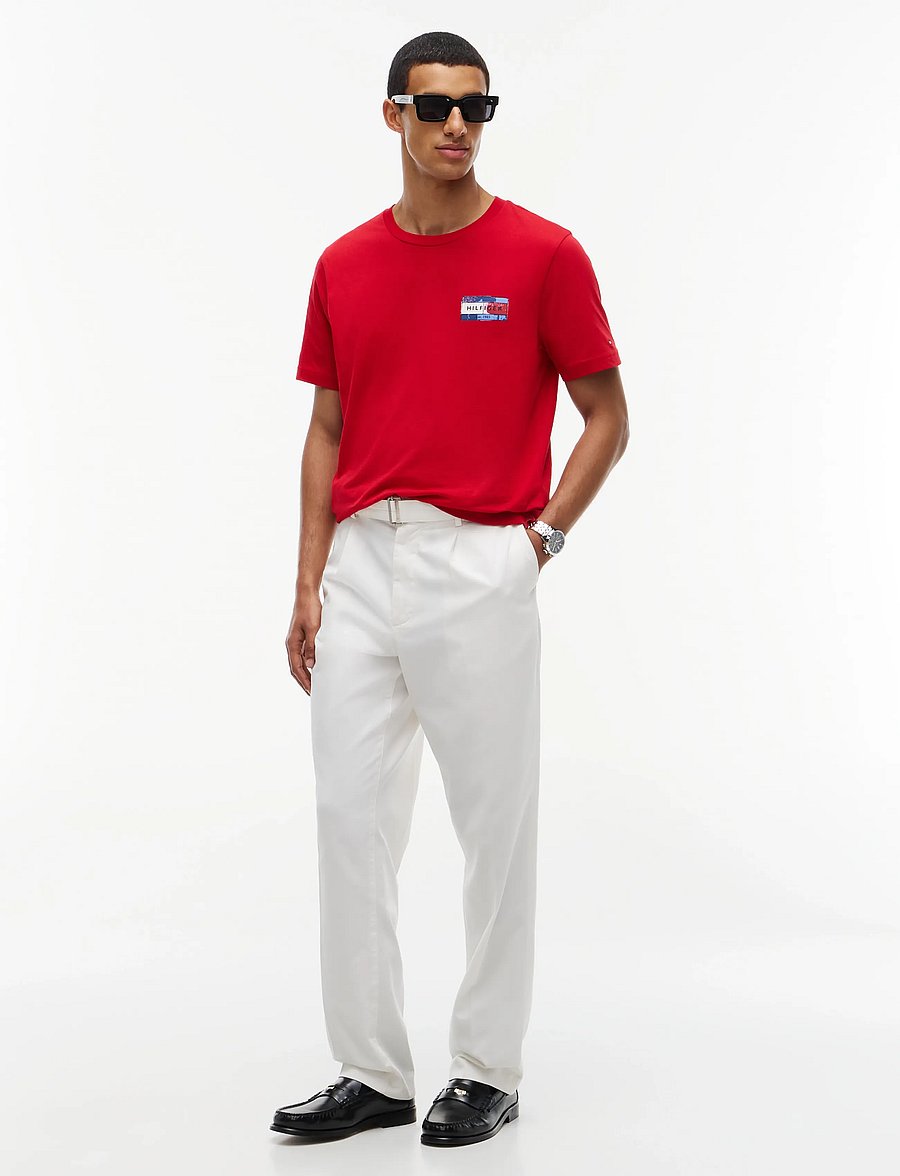 Tommy Hilfiger - BRAND LOVE BACK FLAG GRAPHIC TEE - kortærmede t-shirts - medium red - 4