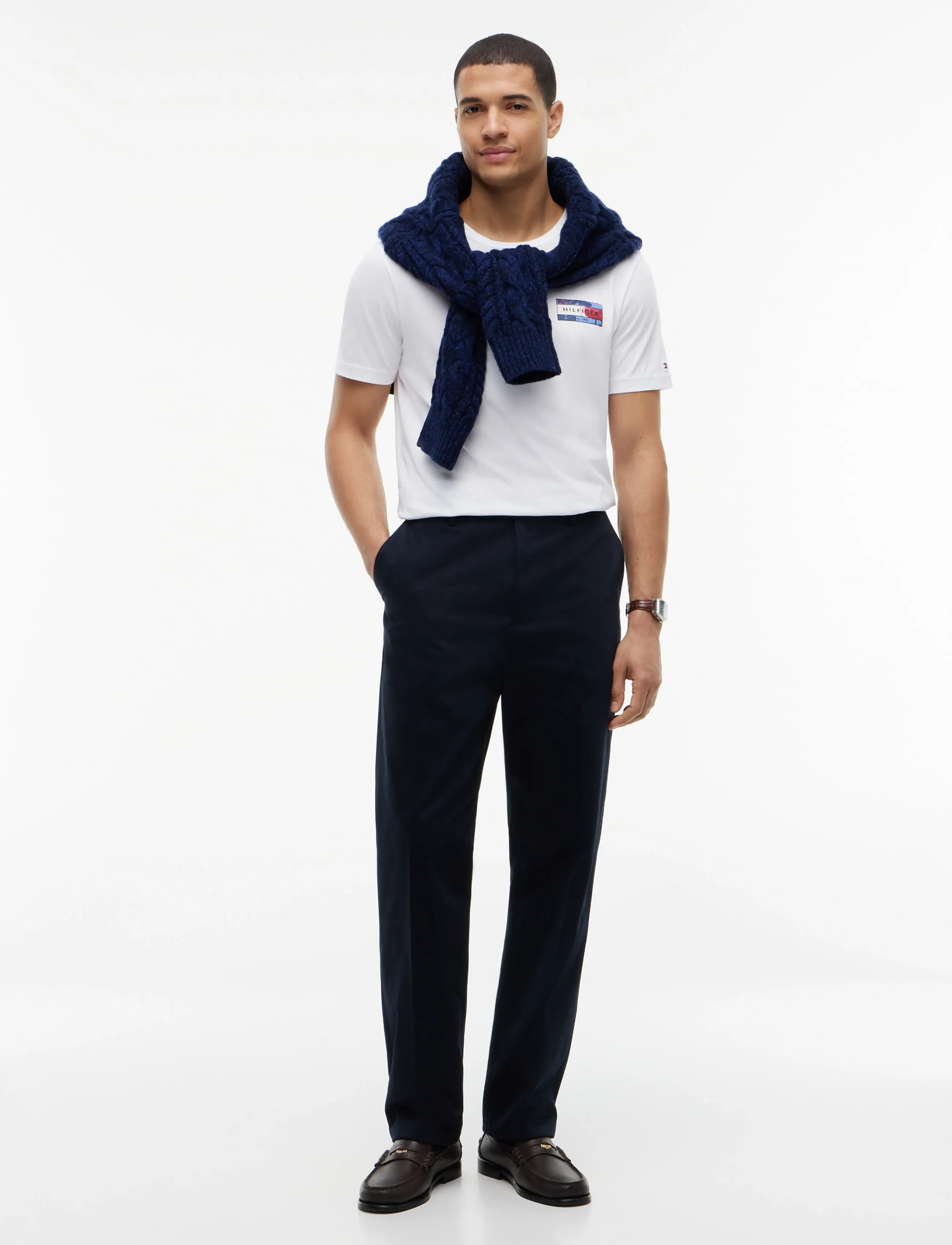 Tommy Hilfiger - BRAND LOVE BACK FLAG GRAPHIC TEE - kortærmede t-shirts - white - 4