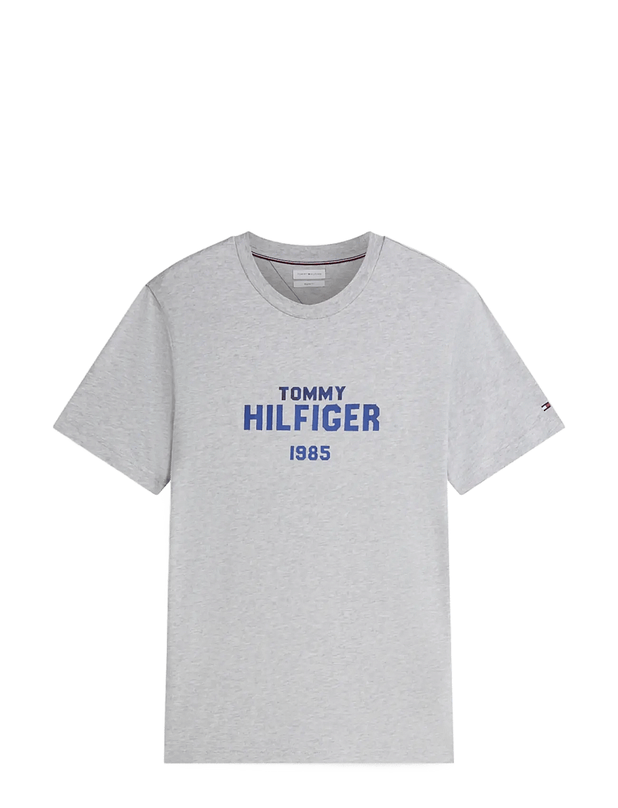 Tommy Hilfiger - BRAND LOVE STACK TEE - lühikeste varrukatega t-särgid - light grey heather - 1