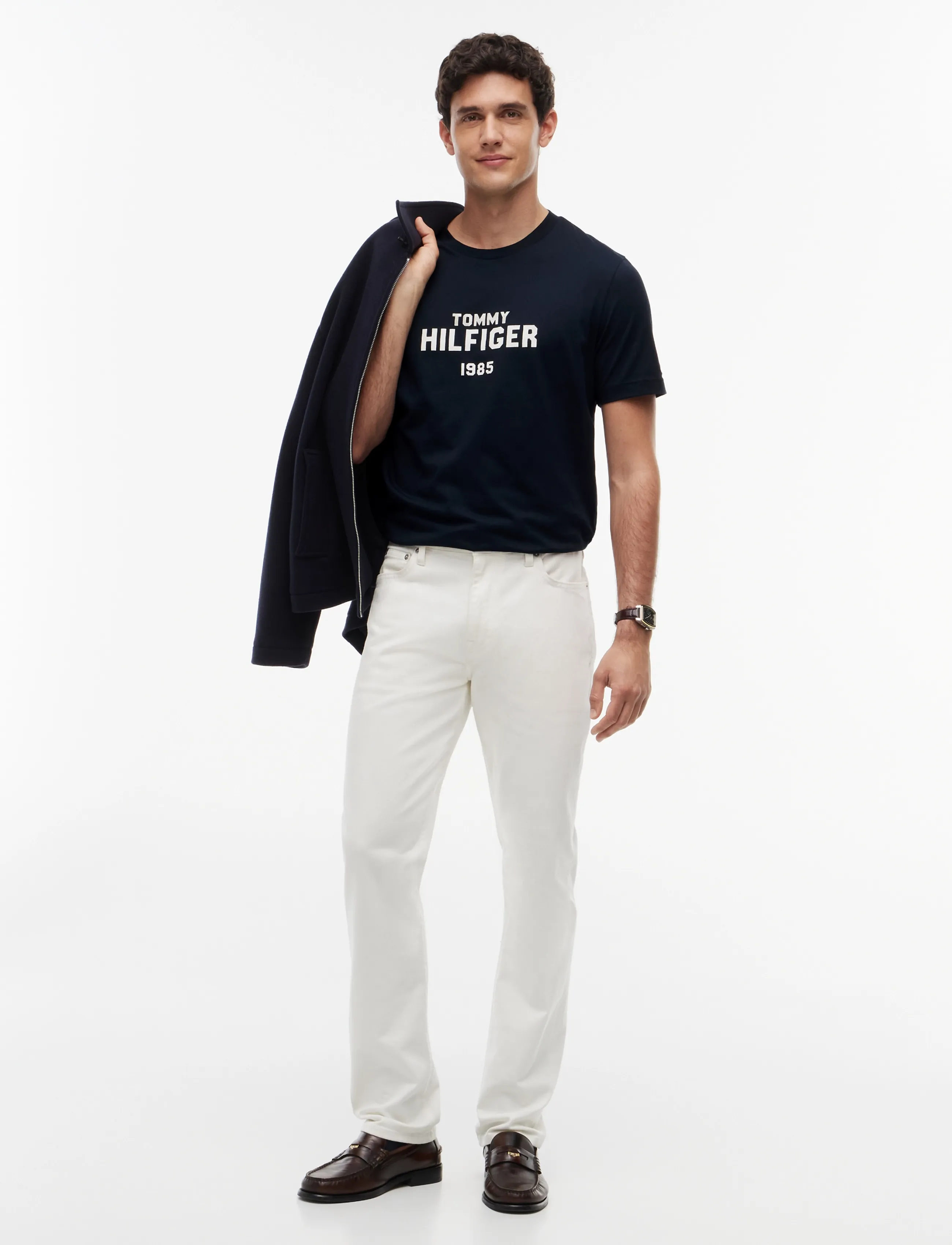 Tommy Hilfiger - BRAND LOVE STACK TEE - lühikeste varrukatega t-särgid - navy blue - 4