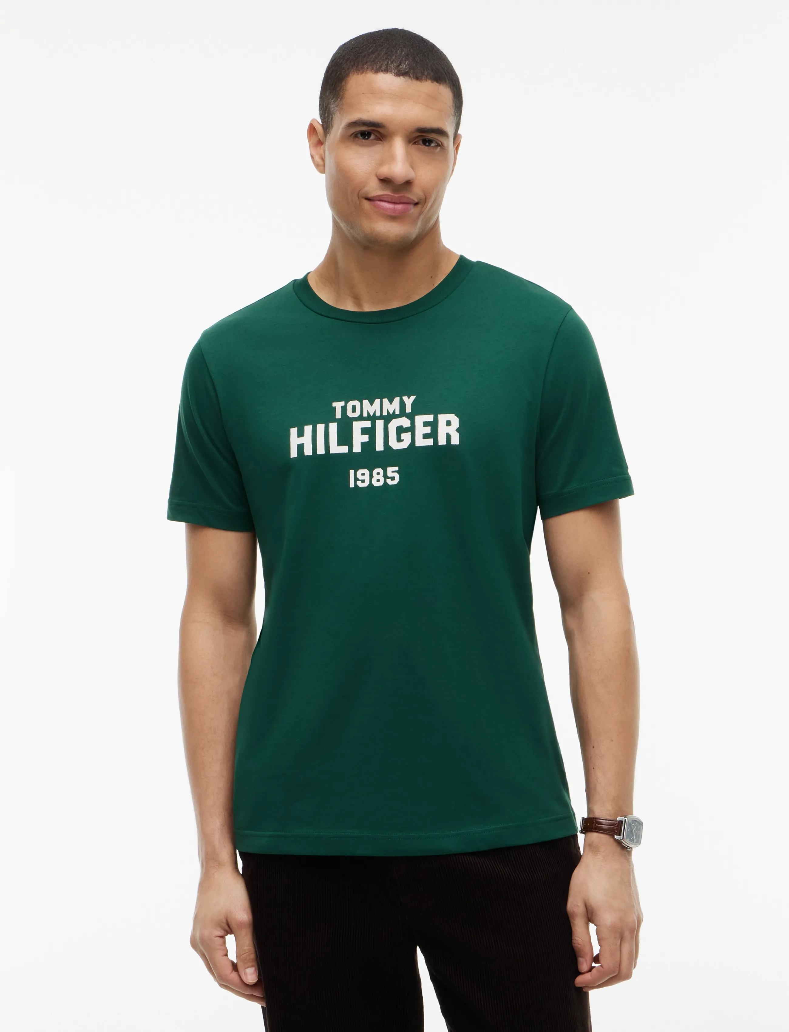 Tommy Hilfiger BRAND LOVE STACK TEE - Tommy Hilfiger - ORNAMENTAL GREEN / green