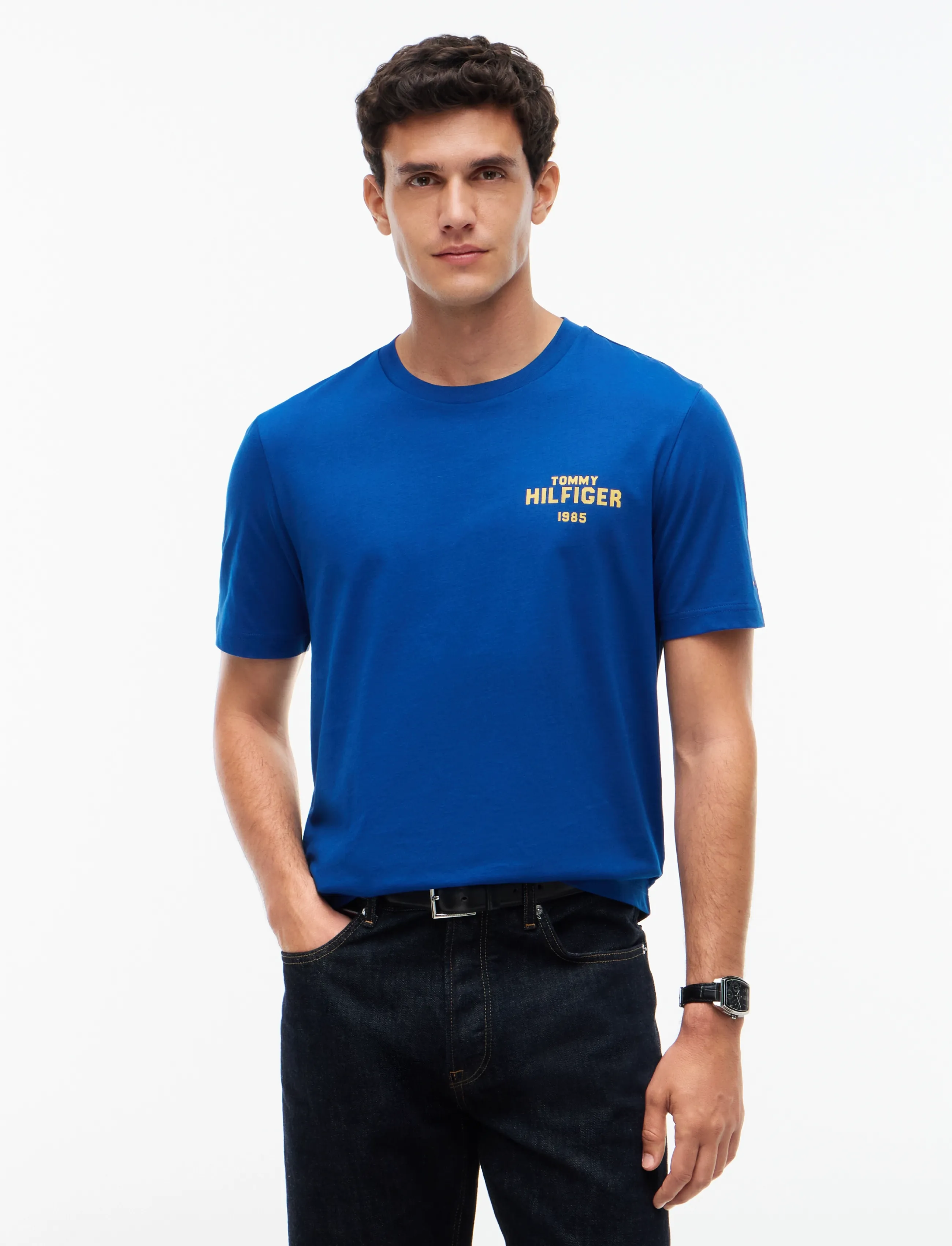 Tommy Hilfiger HILFIGER 1985 GRAPHIC TEE - Shoppa efter stil - OPULENT BLUE / blue