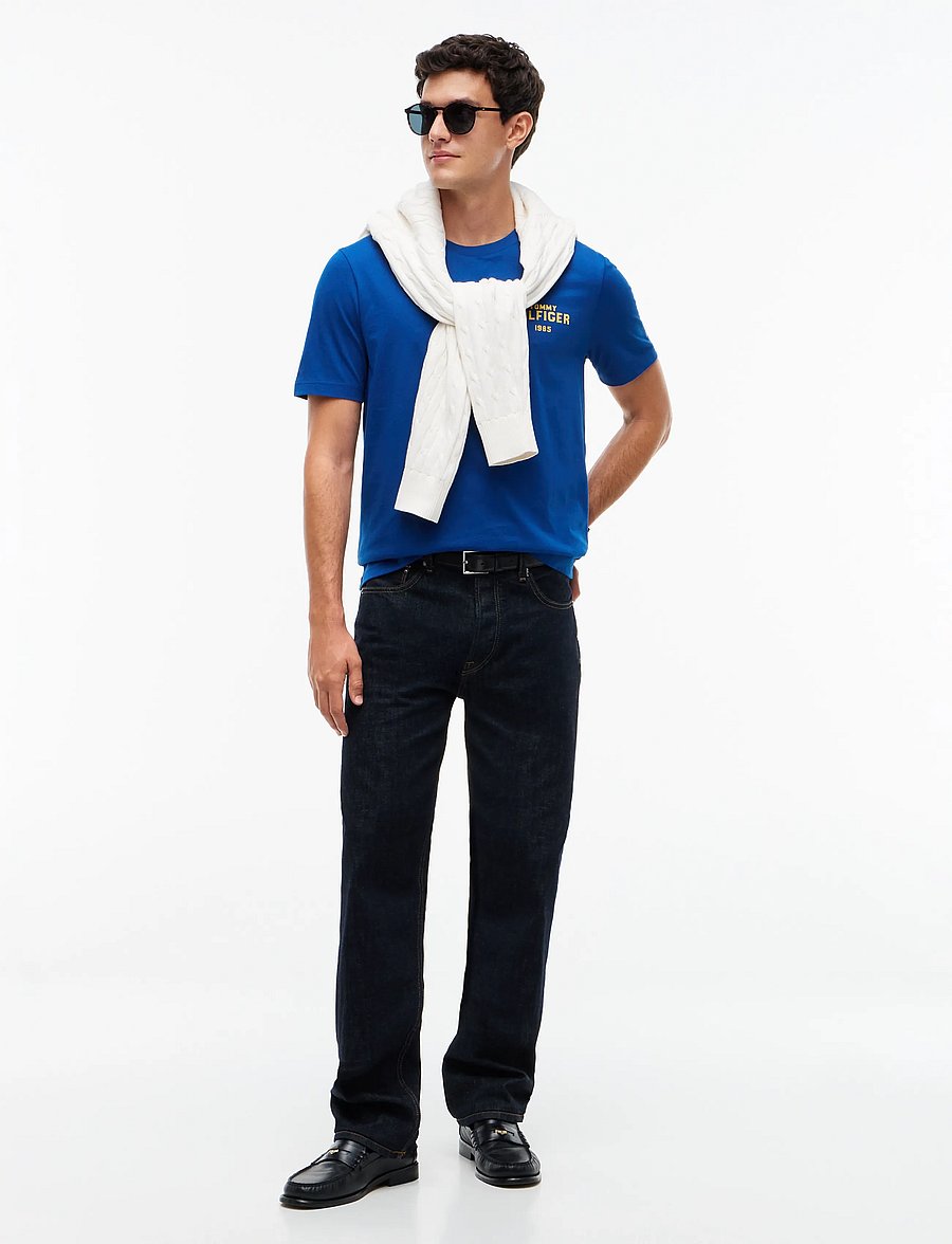 Tommy Hilfiger - HILFIGER 1985 GRAPHIC TEE - kortärmade t-shirts - opulent blue - 4