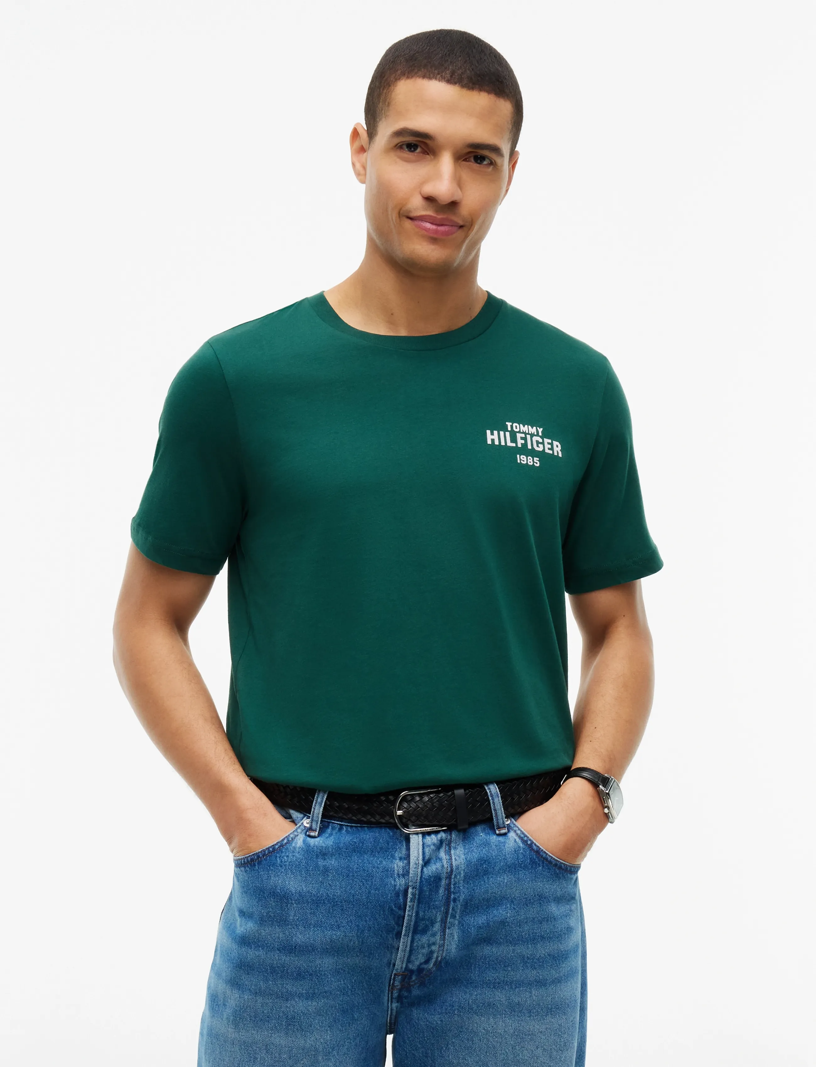 Tommy Hilfiger HILFIGER 1985 GRAPHIC TEE - Nach Anlass kaufen - ORNAMENTAL GREEN / green