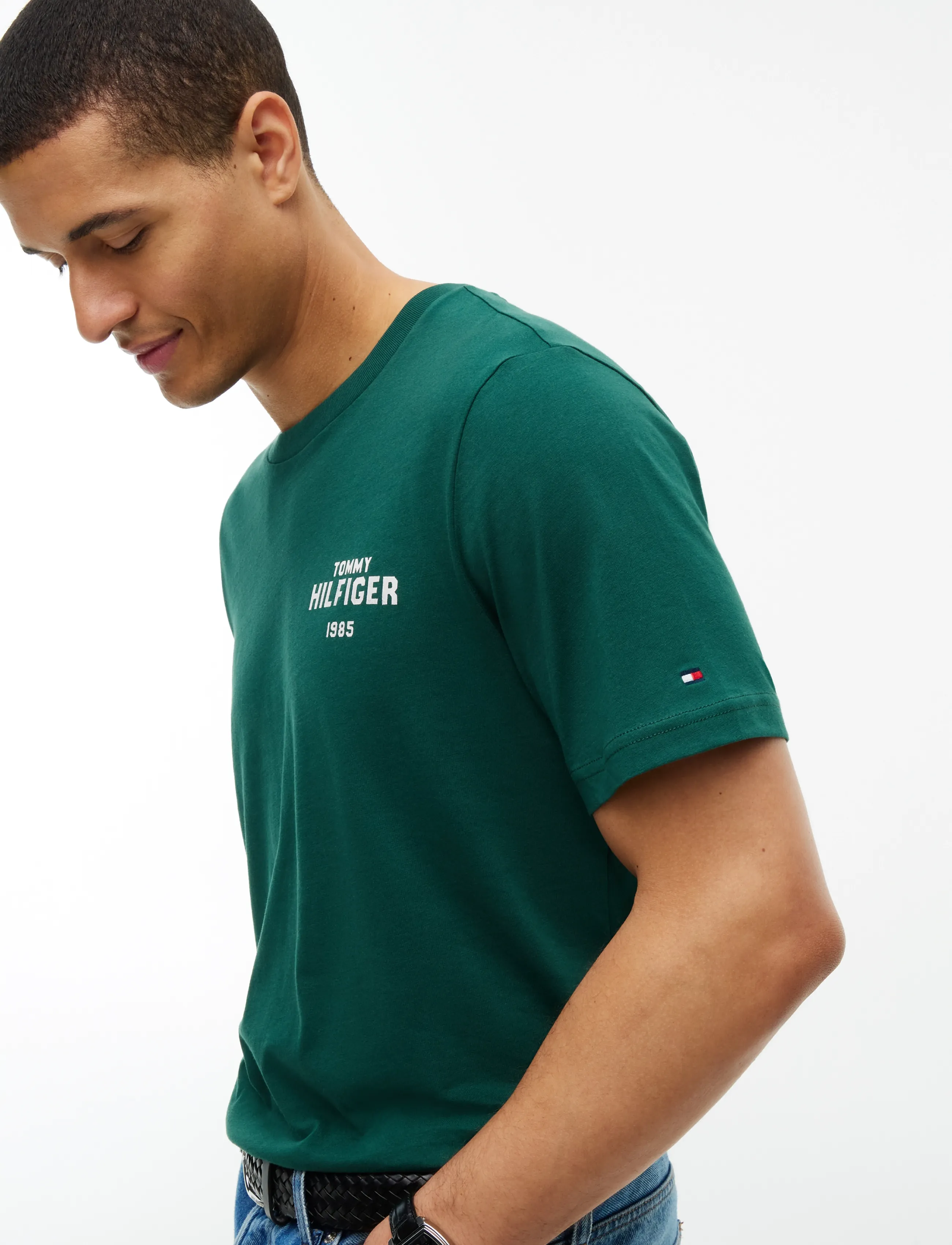 Tommy Hilfiger - HILFIGER 1985 GRAPHIC TEE - kurzärmelige t-shirts - ornamental green - 3