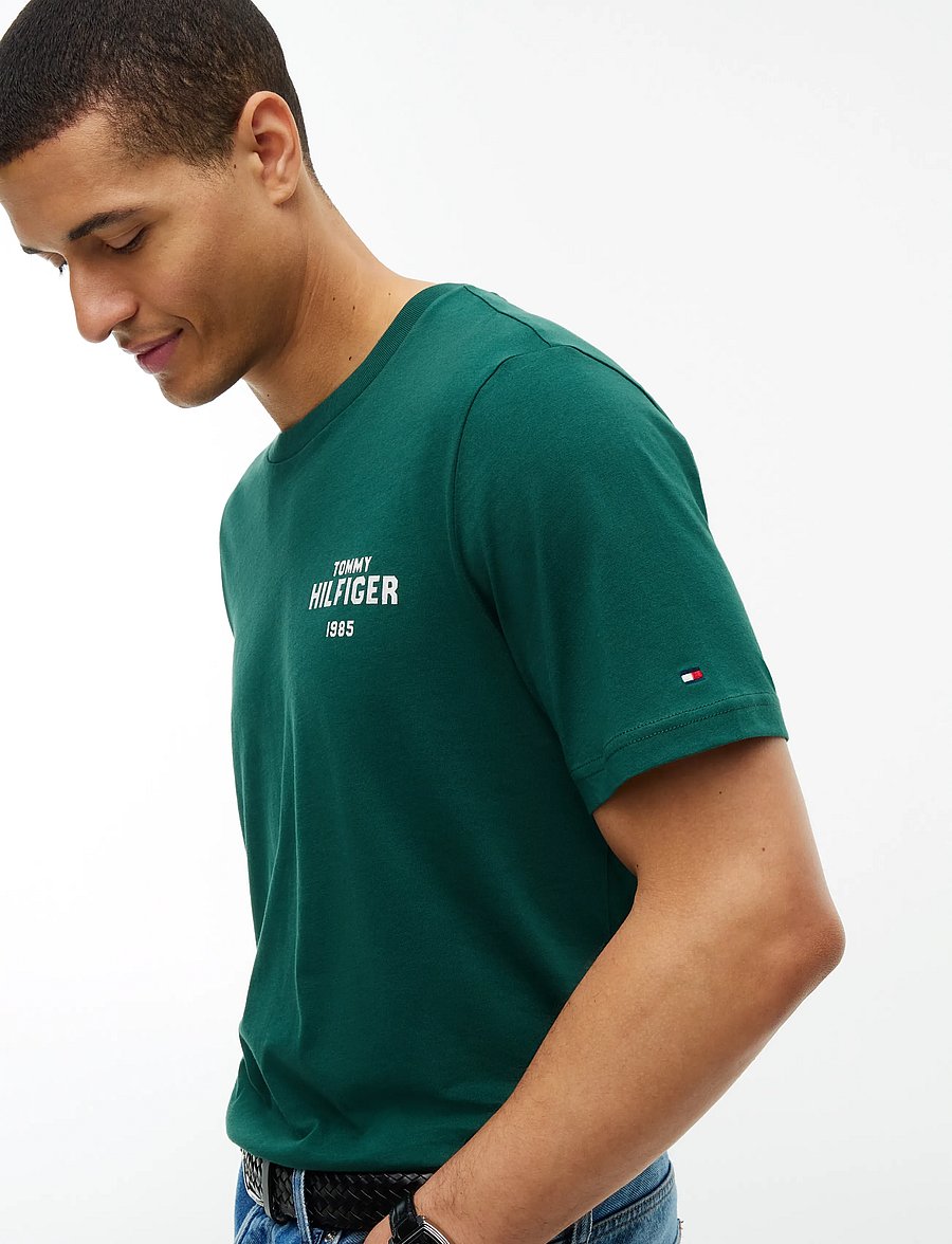 Tommy Hilfiger - HILFIGER 1985 GRAPHIC TEE - kurzärmelige t-shirts - ornamental green - 3