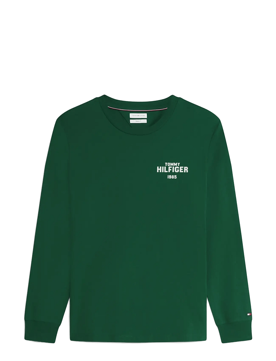 Tommy Hilfiger - HILFIGER 1985 GRAPHIC LS TEE - langærmede t-shirts - ornamental green - 1