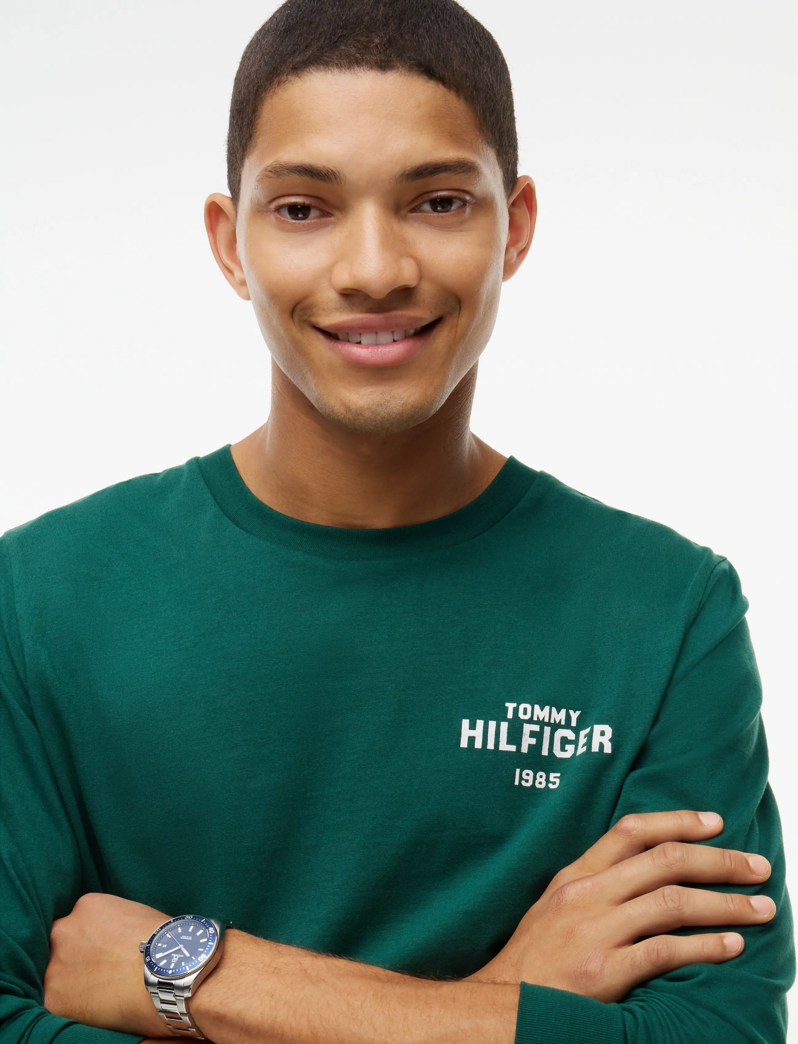 Tommy Hilfiger - HILFIGER 1985 GRAPHIC LS TEE - langærmede t-shirts - ornamental green - 3