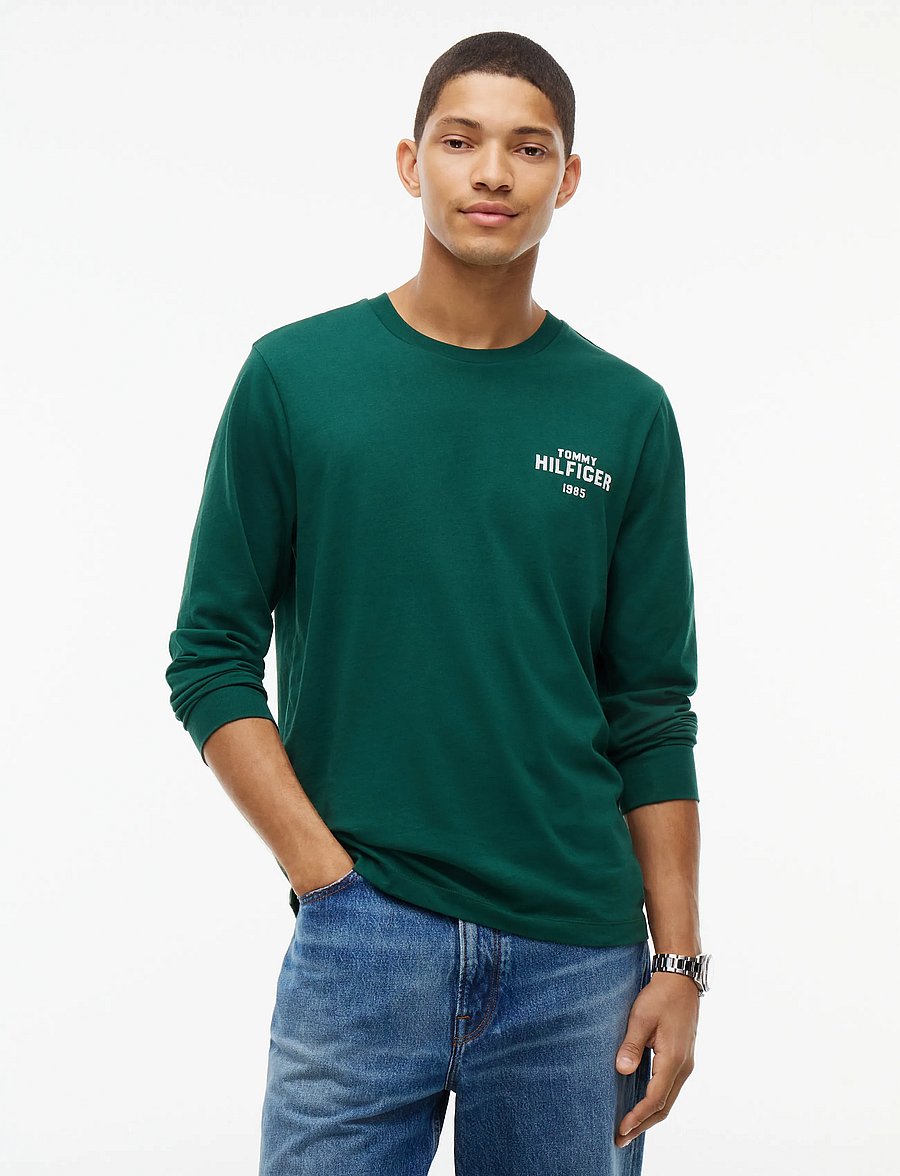 Tommy Hilfiger - HILFIGER 1985 GRAPHIC LS TEE - langærmede t-shirts - ornamental green - 4