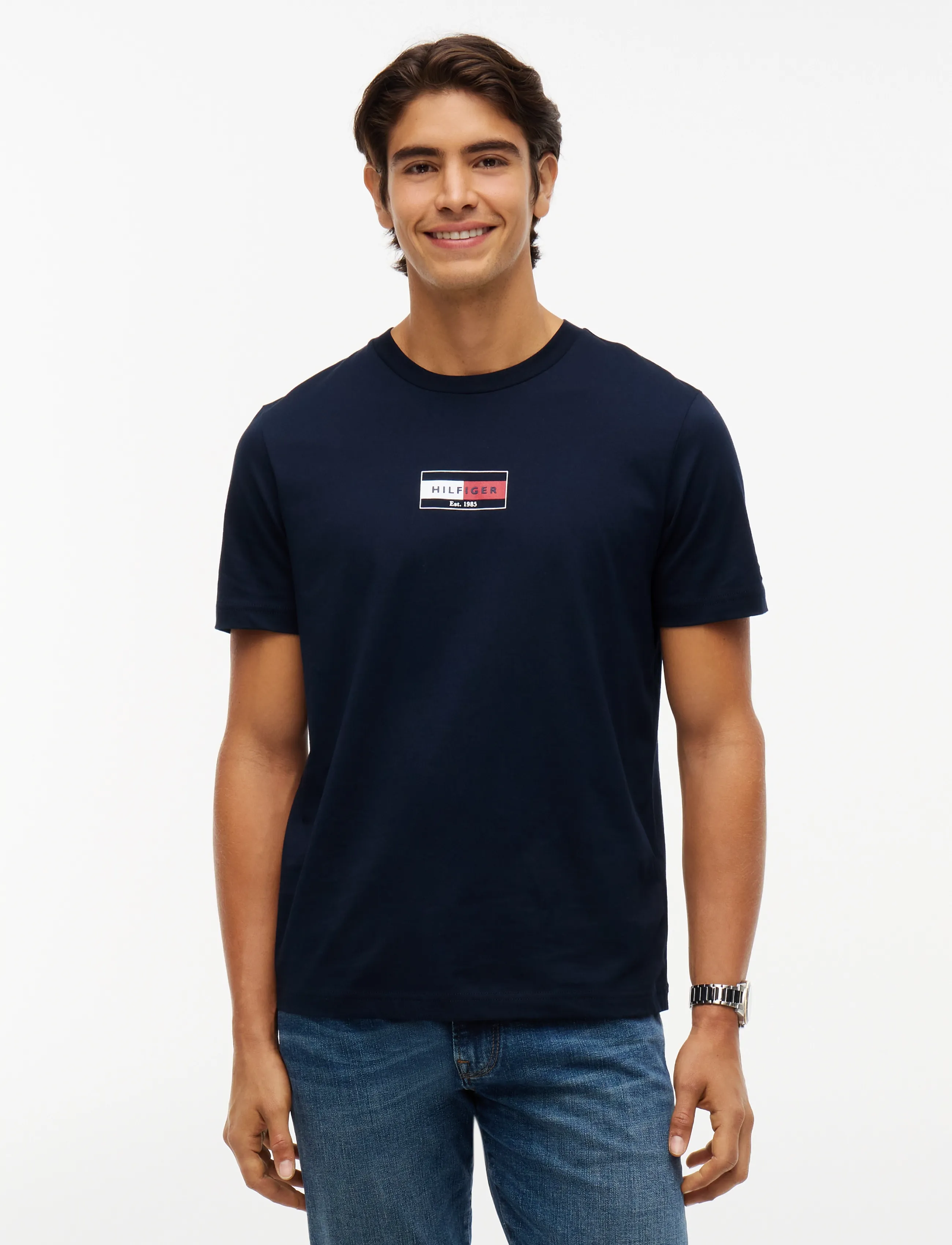Tommy Hilfiger BRAND LOVE SMALL FLAG TEE - Inspiration - NAVY BLUE / navy