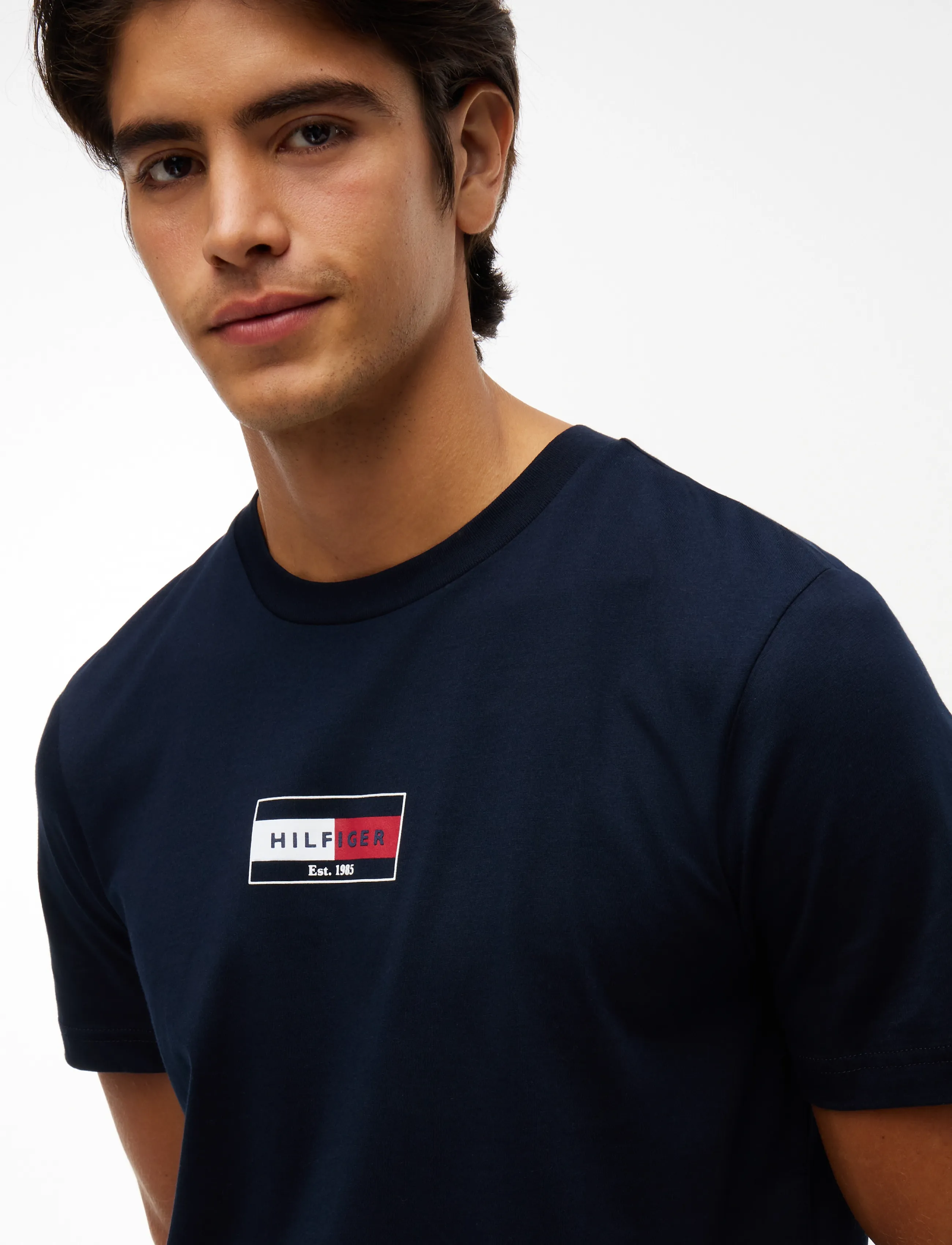 Tommy Hilfiger - BRAND LOVE SMALL FLAG TEE - kurzärmelige t-shirts - navy blue - 3