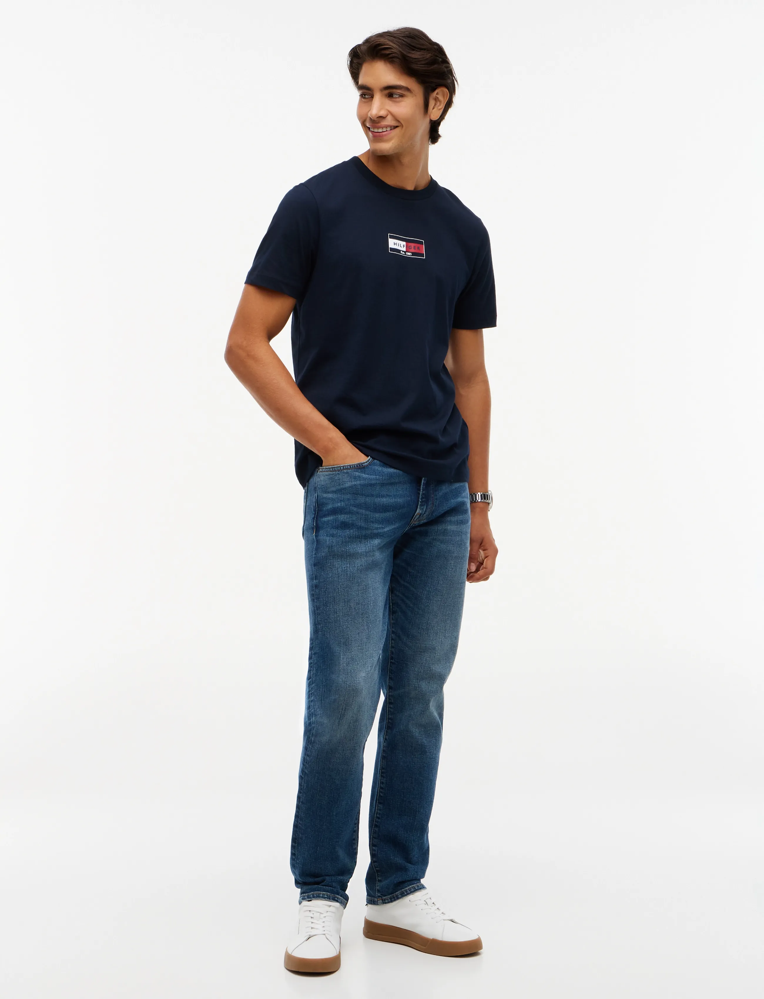 Tommy Hilfiger - BRAND LOVE SMALL FLAG TEE - kurzärmelige t-shirts - navy blue - 4