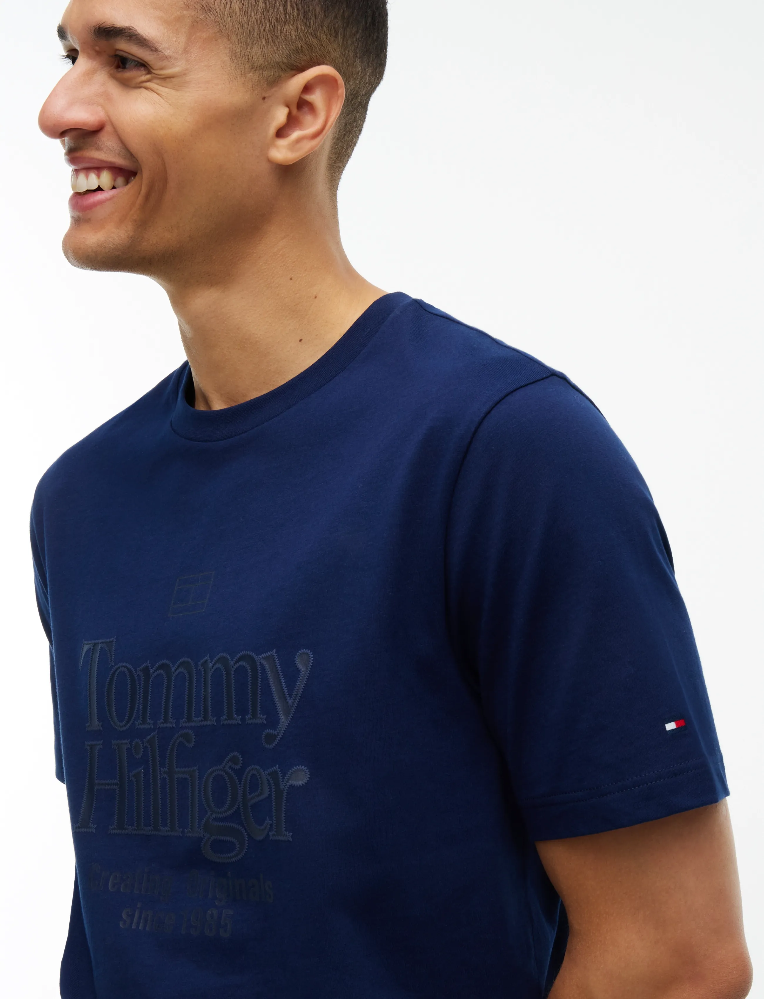 Tommy Hilfiger - FRONT TEXT SEASONAL GRAPHIC TEE - carbon navy - 3