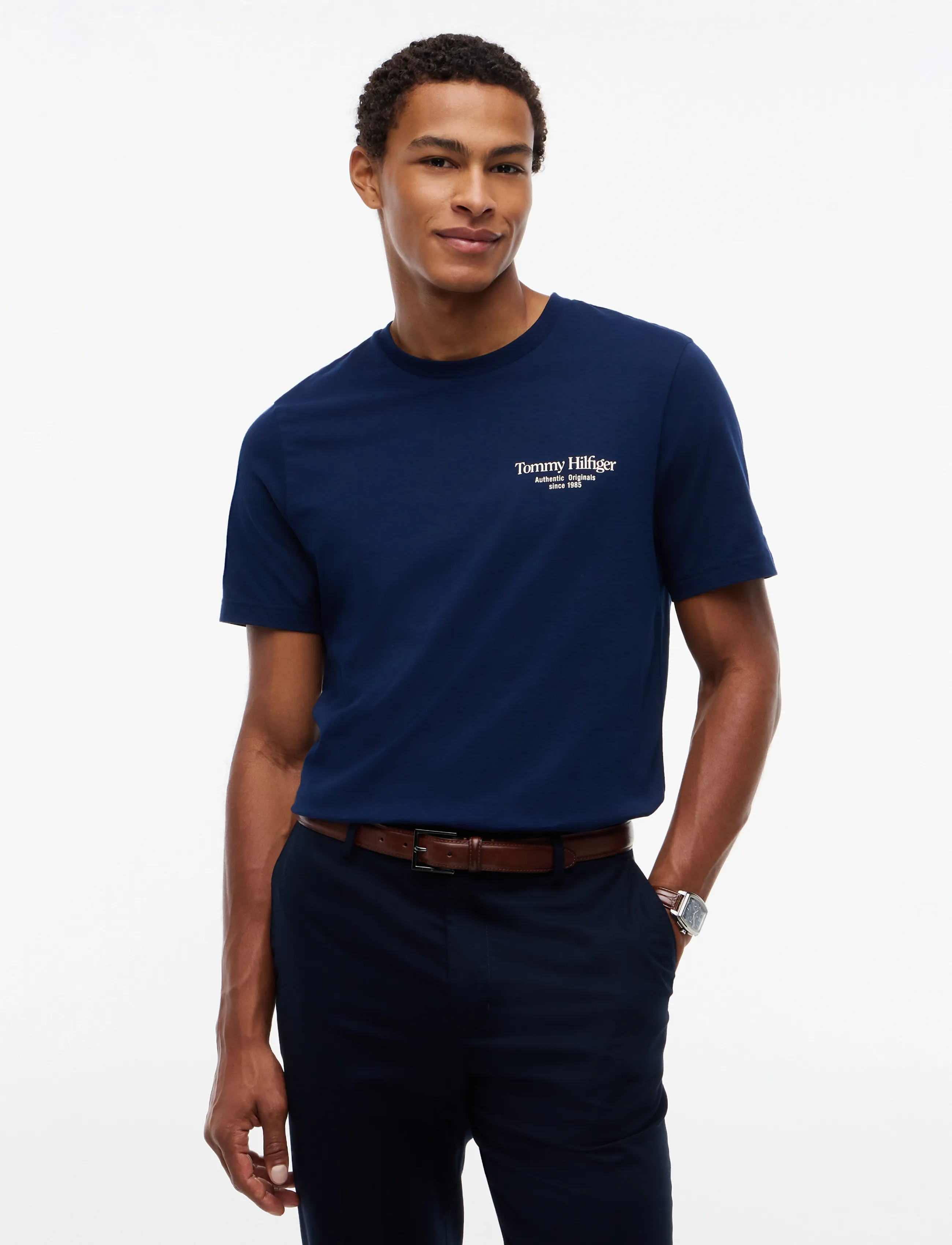 Tommy Hilfiger BACK TEXT SEASONAL GRAPHIC TEE - Inspiration - CARBON NAVY / navy