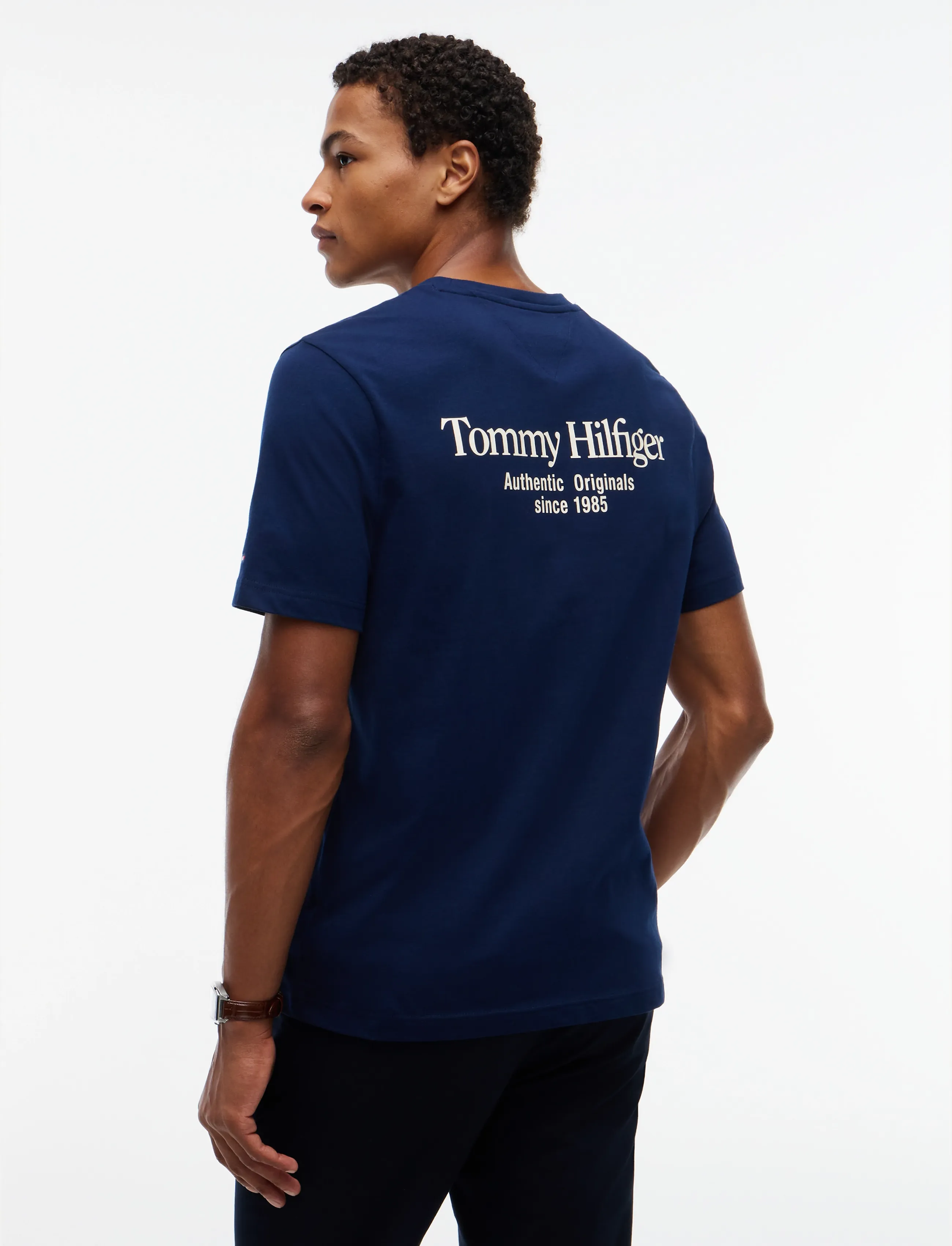 Tommy Hilfiger - BACK TEXT SEASONAL GRAPHIC TEE - carbon navy - 2