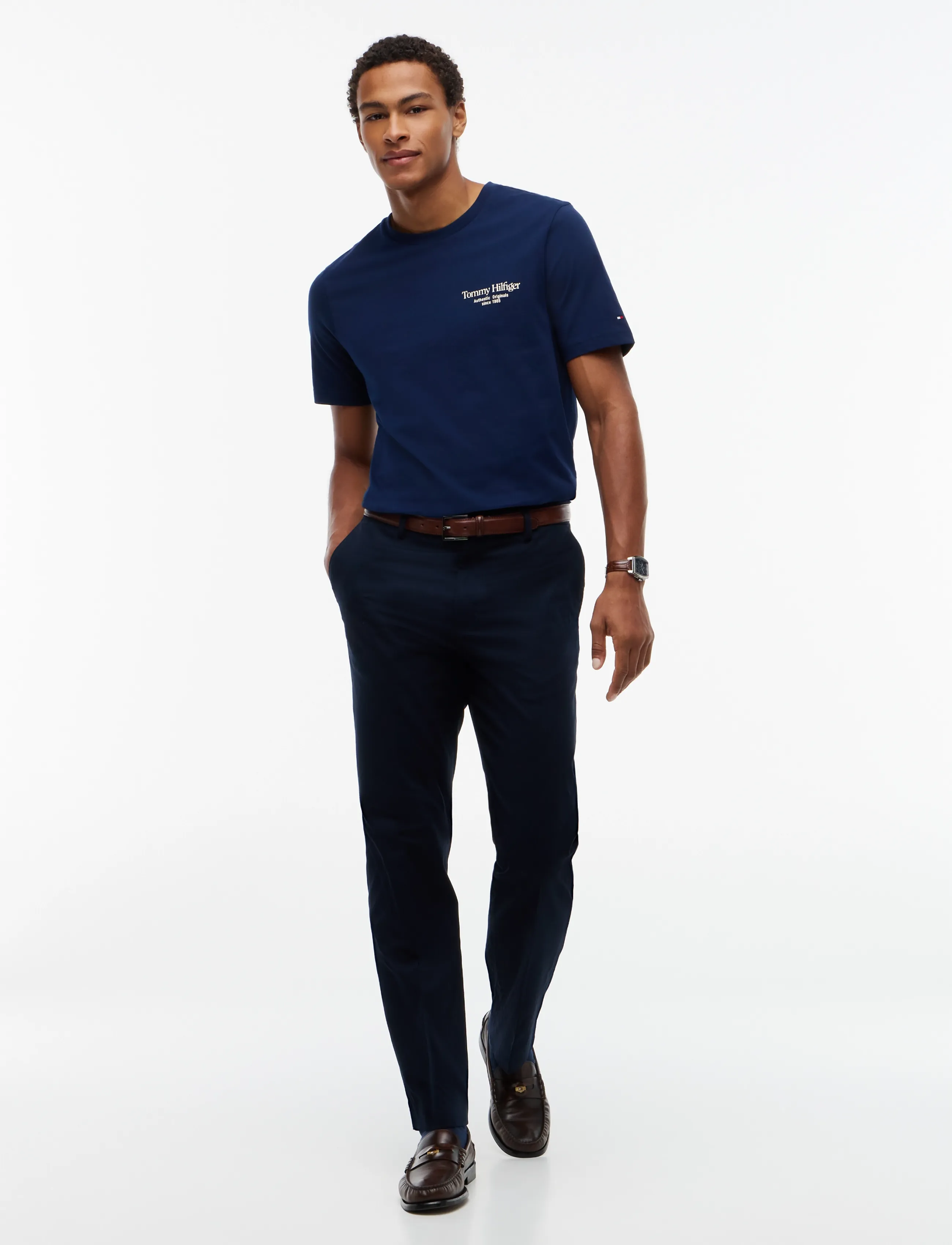 Tommy Hilfiger - BACK TEXT SEASONAL GRAPHIC TEE - carbon navy - 4