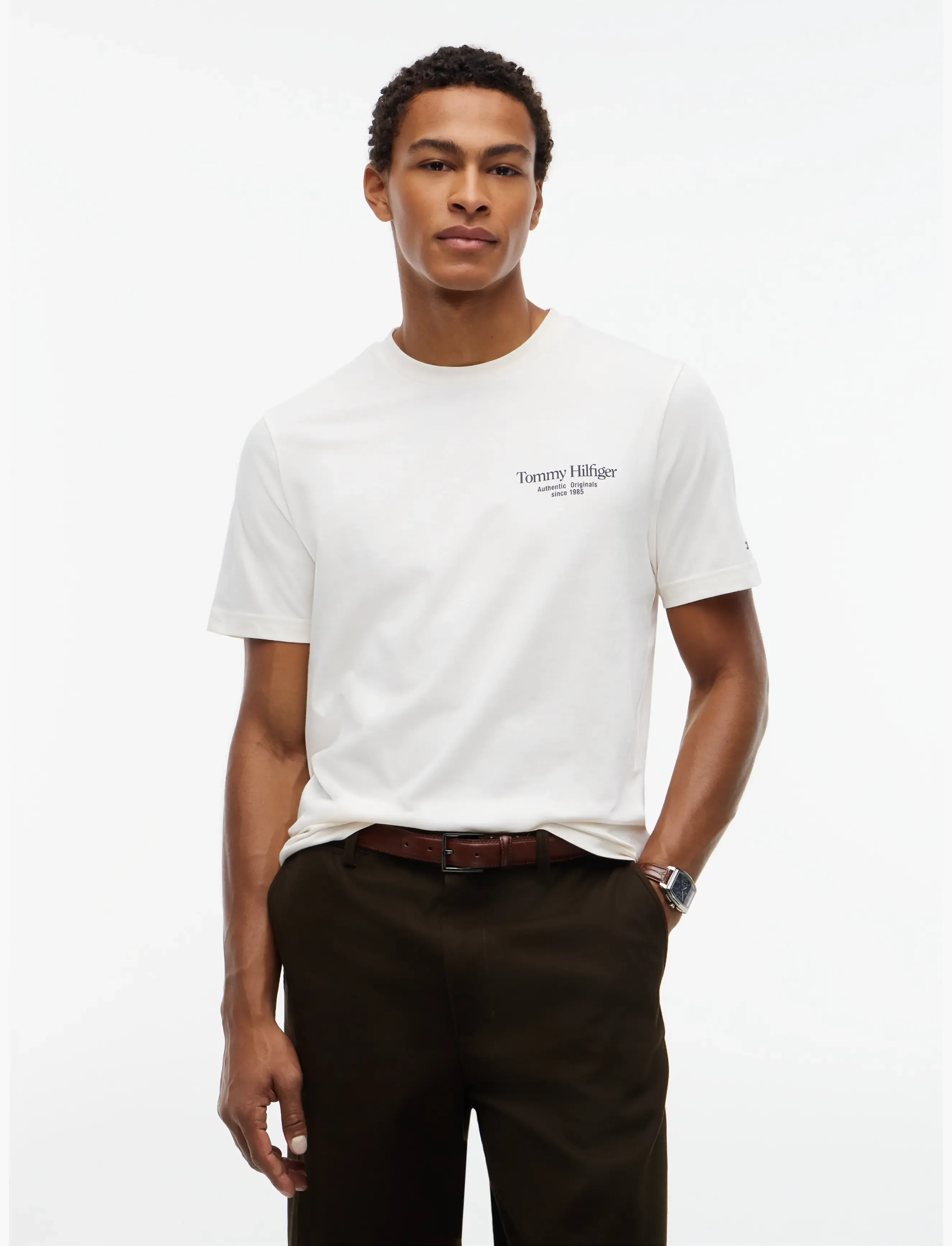 Tommy Hilfiger BACK TEXT SEASONAL GRAPHIC TEE - Tommy Hilfiger - IVORY PETAL / cream