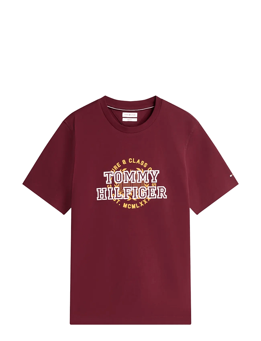 Tommy Hilfiger - GRAPHIC VARSITY ROUNDEL TEE - short-sleeved t-shirts - burgundy - 1