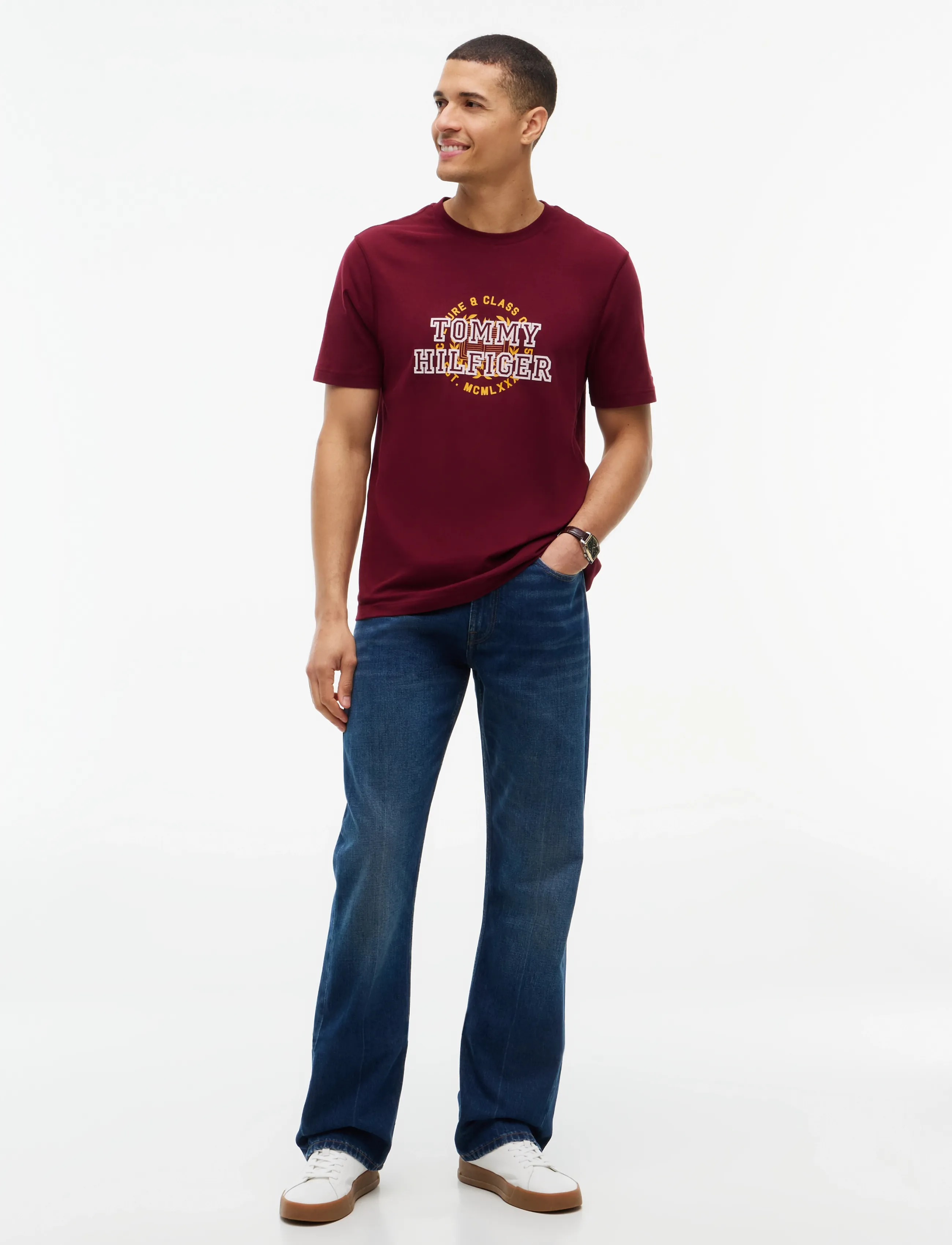 Tommy Hilfiger - GRAPHIC VARSITY ROUNDEL TEE - burgundy - 4