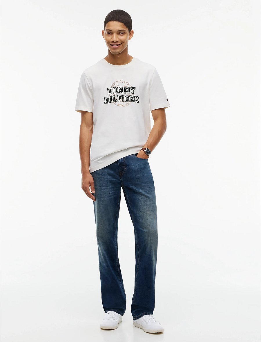 Tommy Hilfiger - GRAPHIC VARSITY ROUNDEL TEE - kurzärmelige t-shirts - ivory petal - 5
