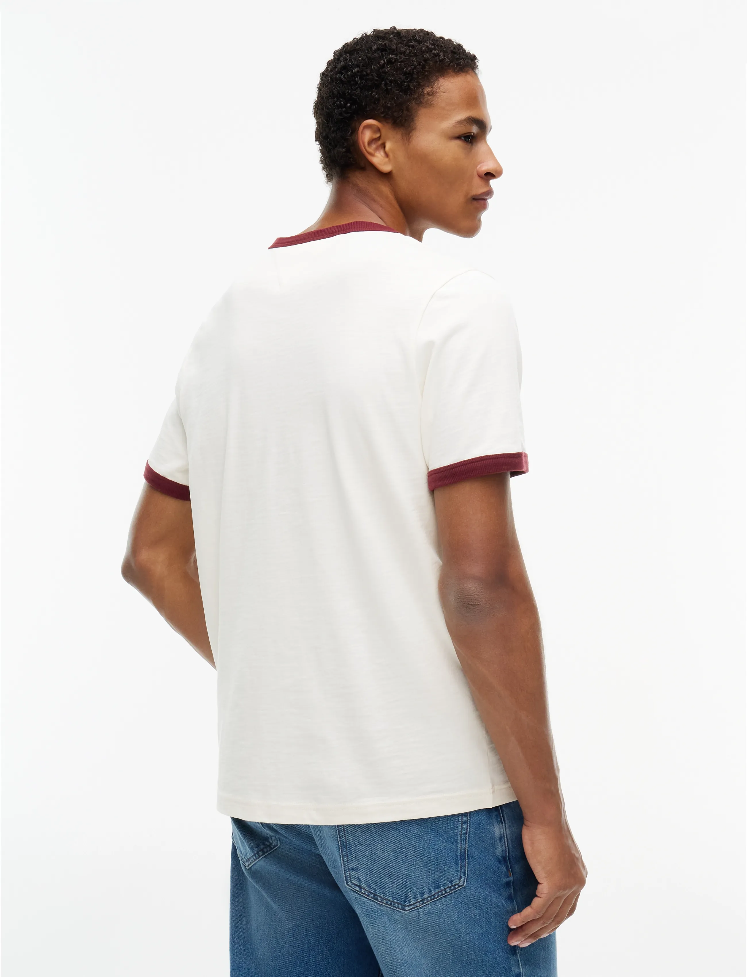 Tommy Hilfiger - GRAPHIC VARSITY RINGER TEE - kortærmede t-shirts - ivory petal - 2