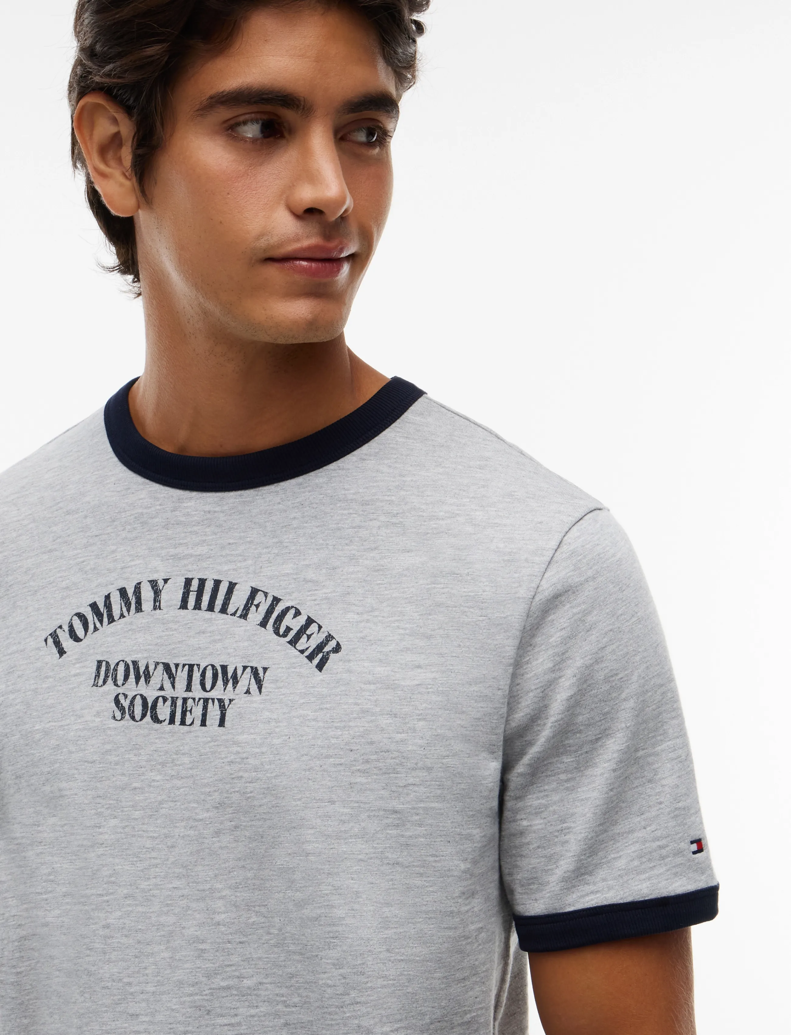 Tommy Hilfiger - GRAPHIC VARSITY RINGER TEE - light grey heather - 3