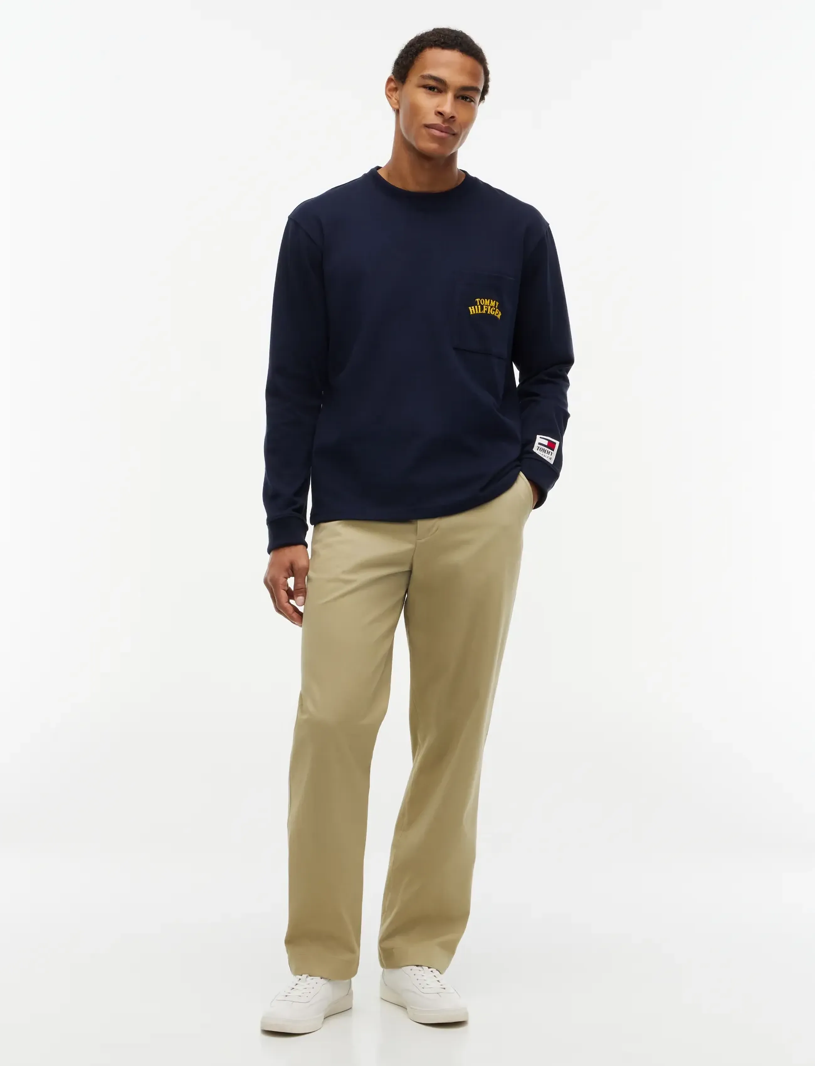 Tommy Hilfiger - GRAPHIC VARSITY POCKET LS TEE - langärmelige t-shirts - navy blue - 5