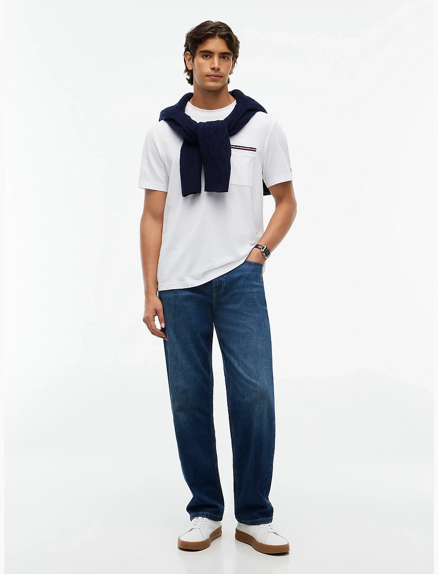 Tommy Hilfiger - RWB PIQUE TEE - lühikeste varrukatega t-särgid - white - 4