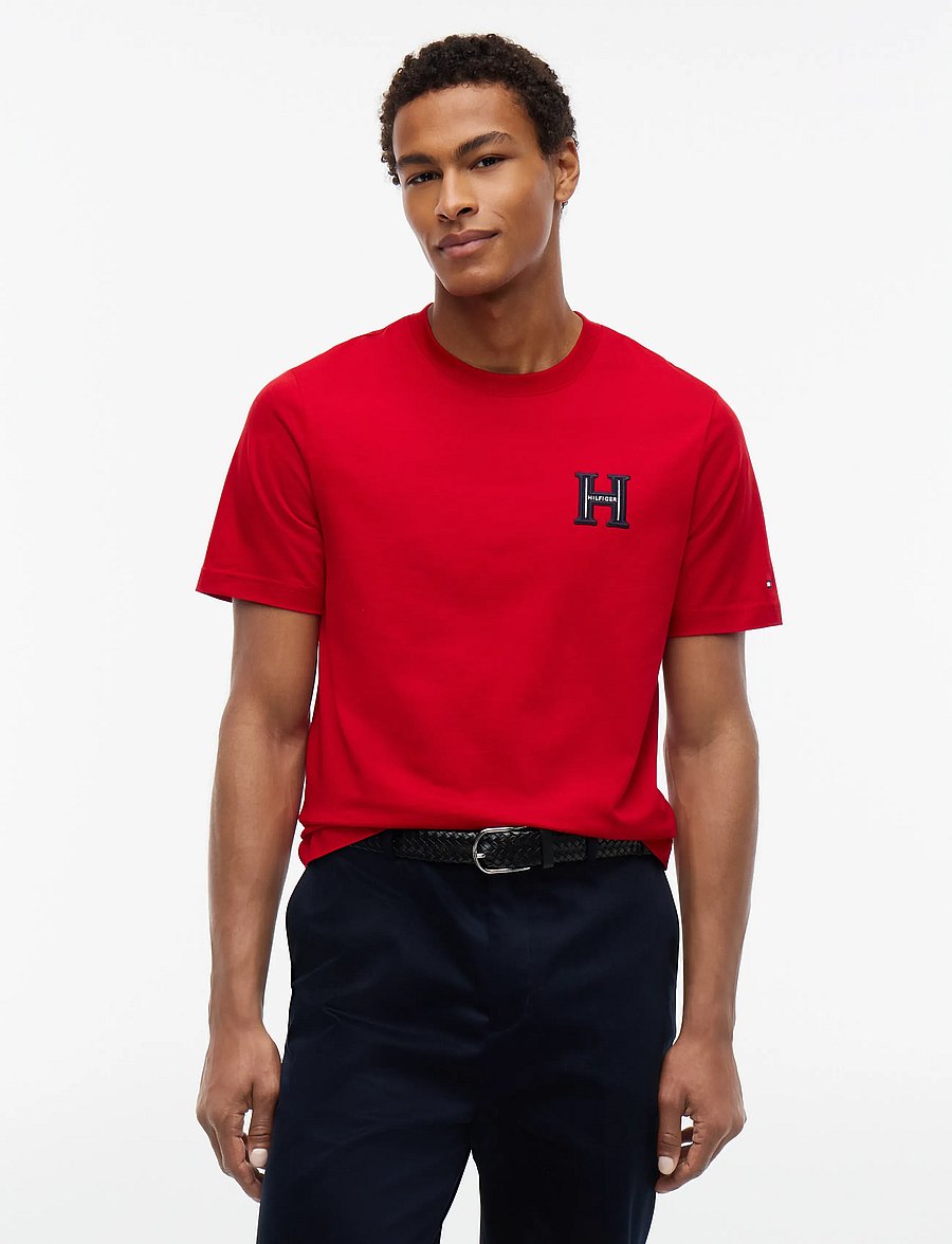 Tommy Hilfiger - RWB CONCEPT TEE - short-sleeved t-shirts - medium red - 0