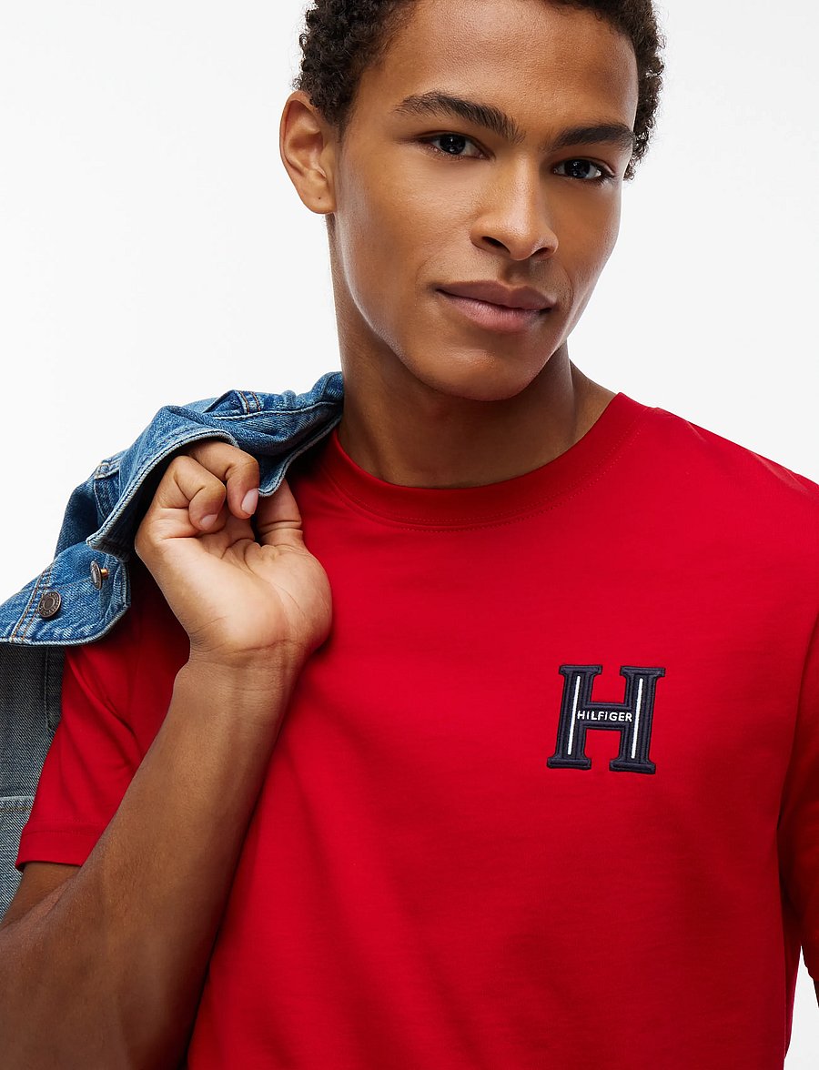 Tommy Hilfiger - RWB CONCEPT TEE - short-sleeved t-shirts - medium red - 3