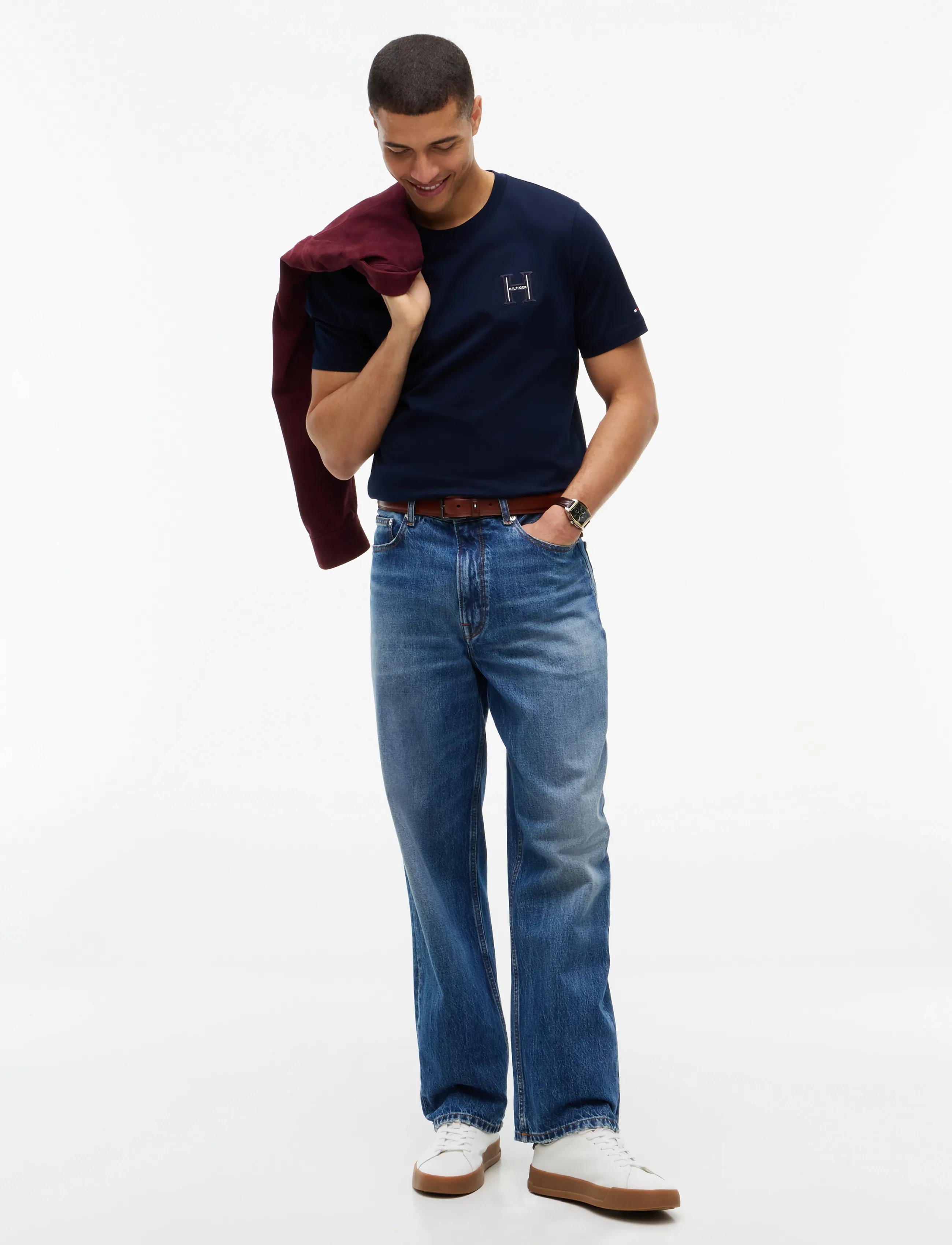 Tommy Hilfiger - RWB CONCEPT TEE - kortärmade t-shirts - navy blue - 4