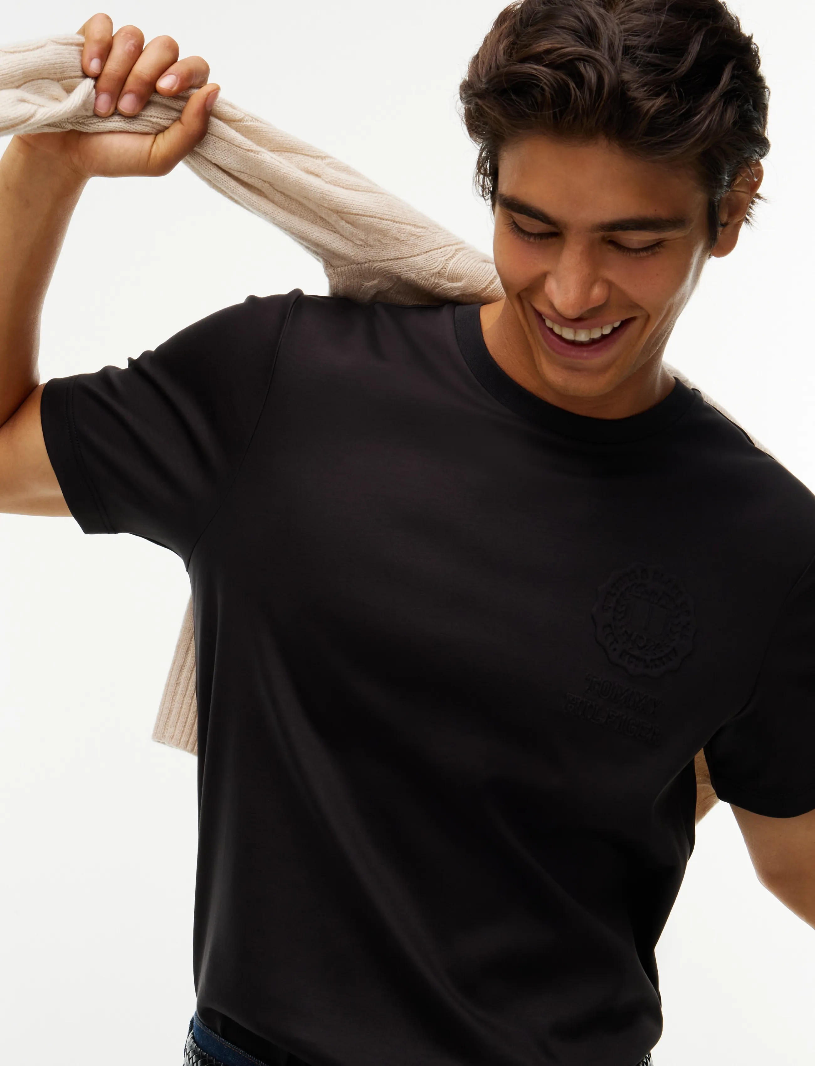 Tommy Hilfiger - INTERLOCK EMBOSSED T-SHIRT - black - 3