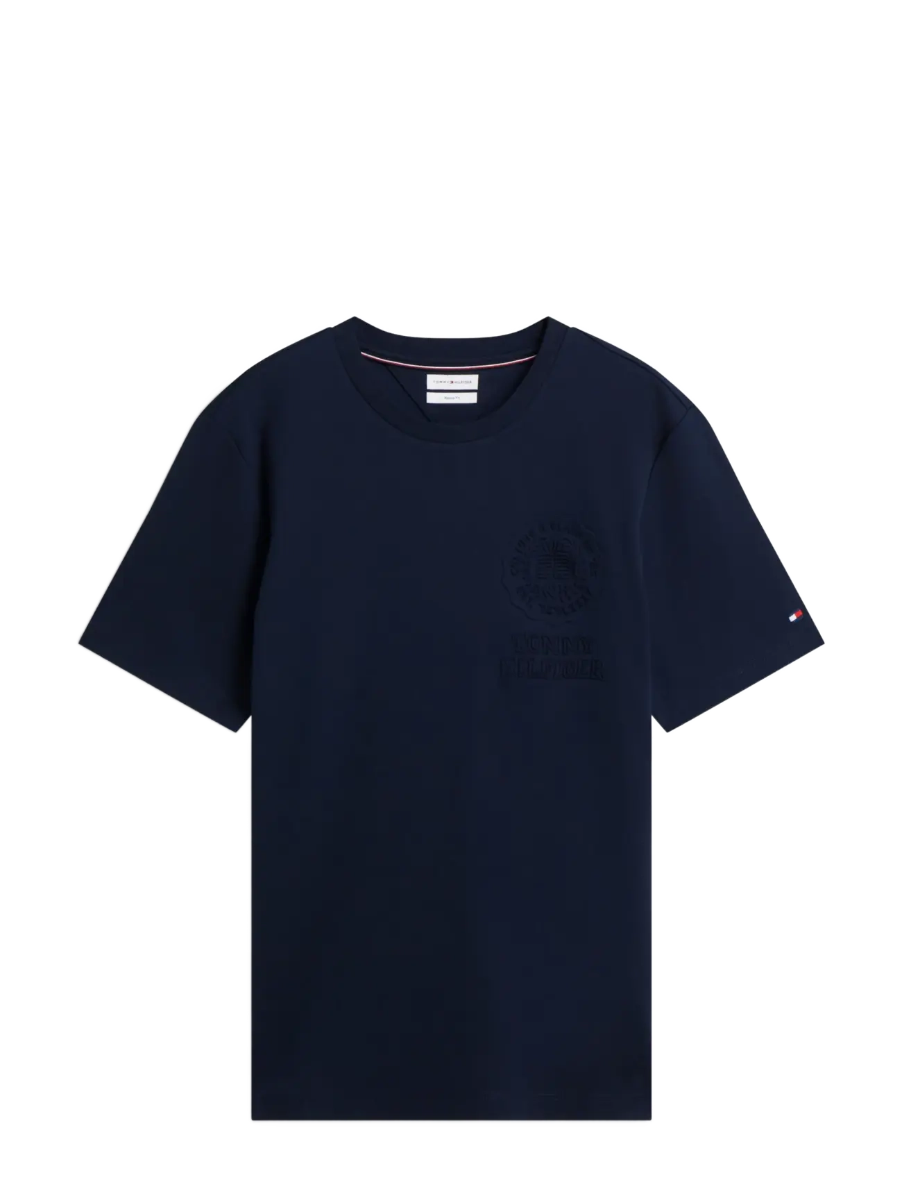 Tommy Hilfiger - INTERLOCK EMBOSSED T-SHIRT - kortærmede t-shirts - navy blue - 1