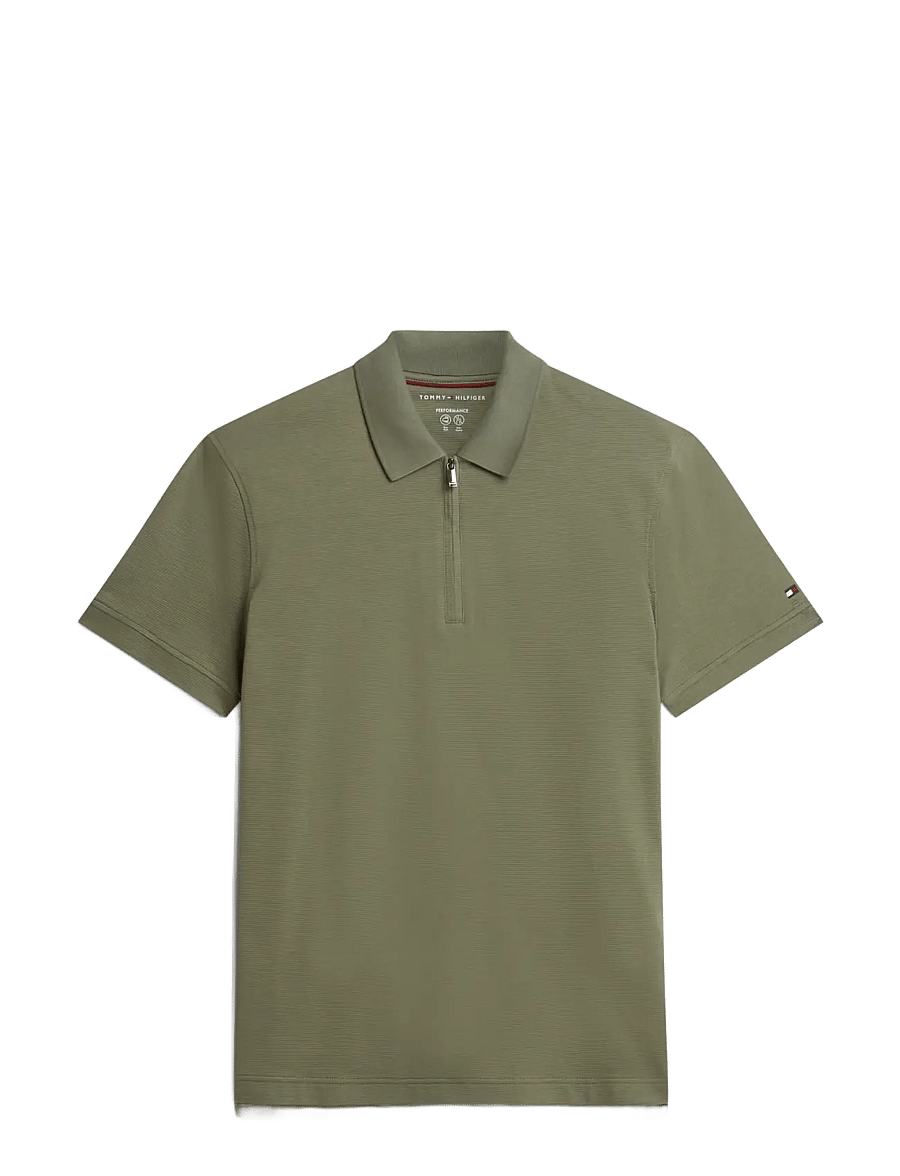 Tommy Hilfiger - NY PERFORMANCE ZIP POLO - kurzärmelig - ghost fern - 1